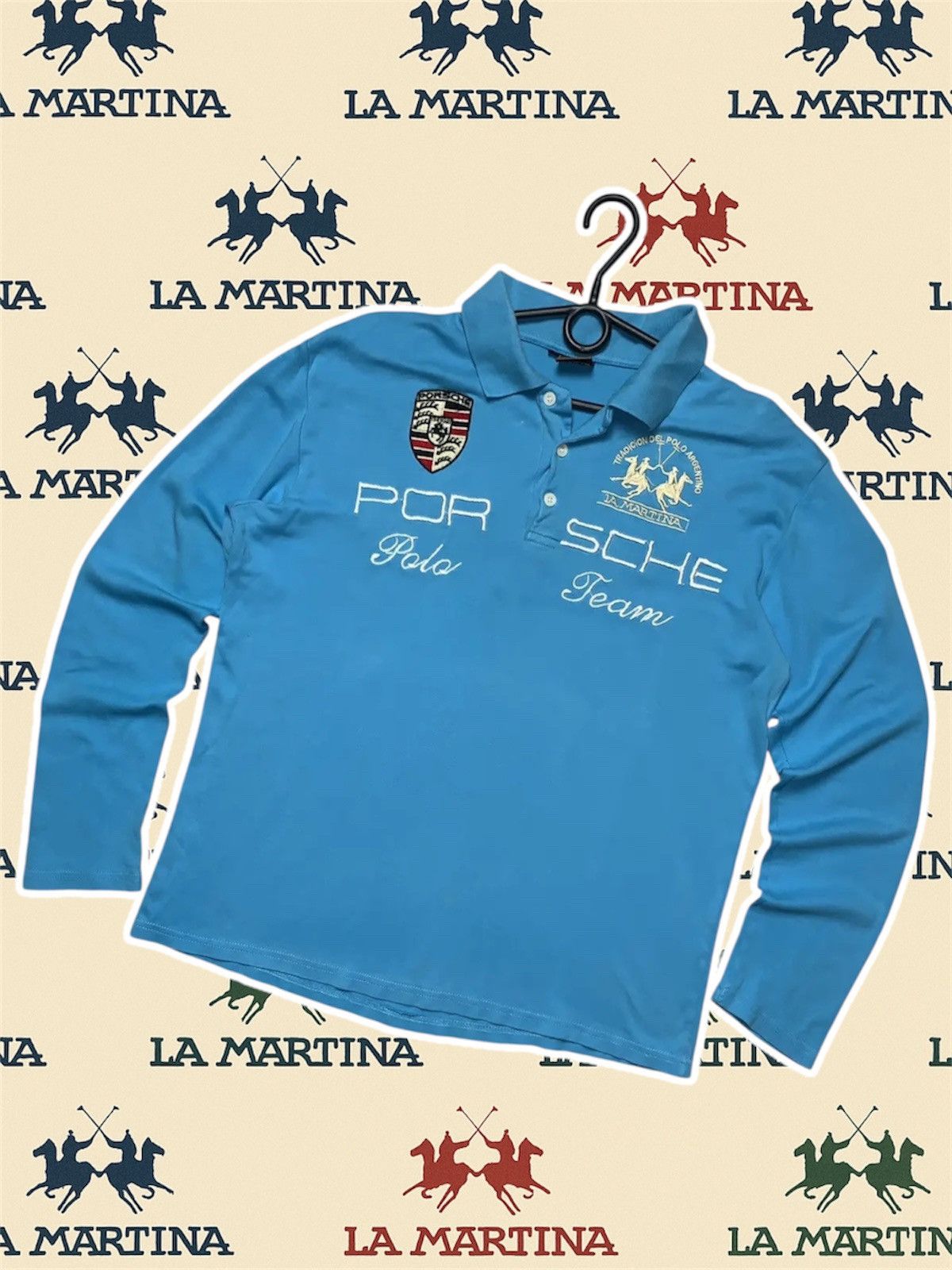 La Martina × Porsche Design Vintage Porsche Racing La Martina long sleeve rugby polo Size US L / EU 52-54 / 3 - 1 Thumbnail