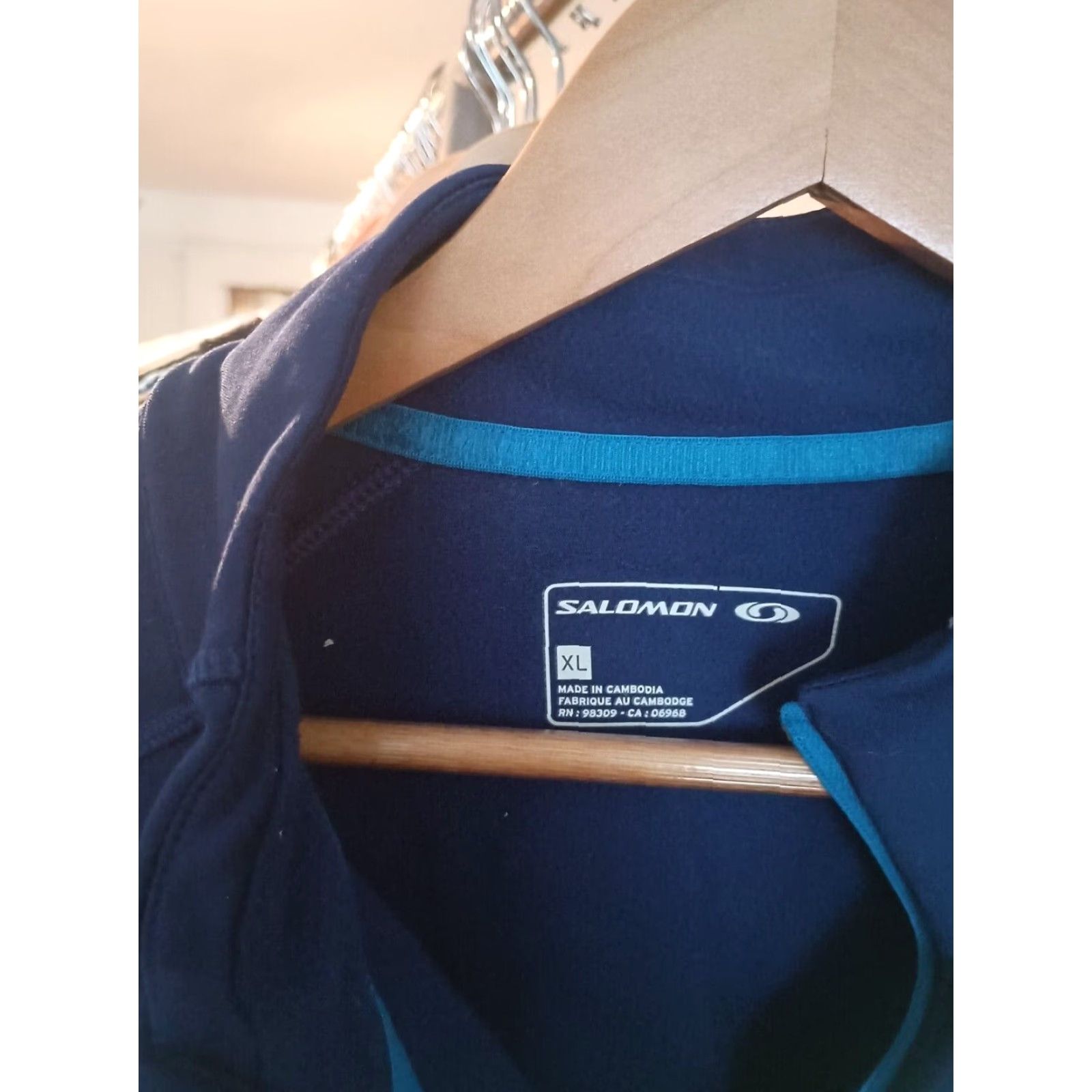 Salomon VINTAGE Salomon Zip Up Acti Therm Fleece Pullover Athletic Wear Jacket XL Blue Men Size US XL / EU 56 / 4 - 2 Thumbnail