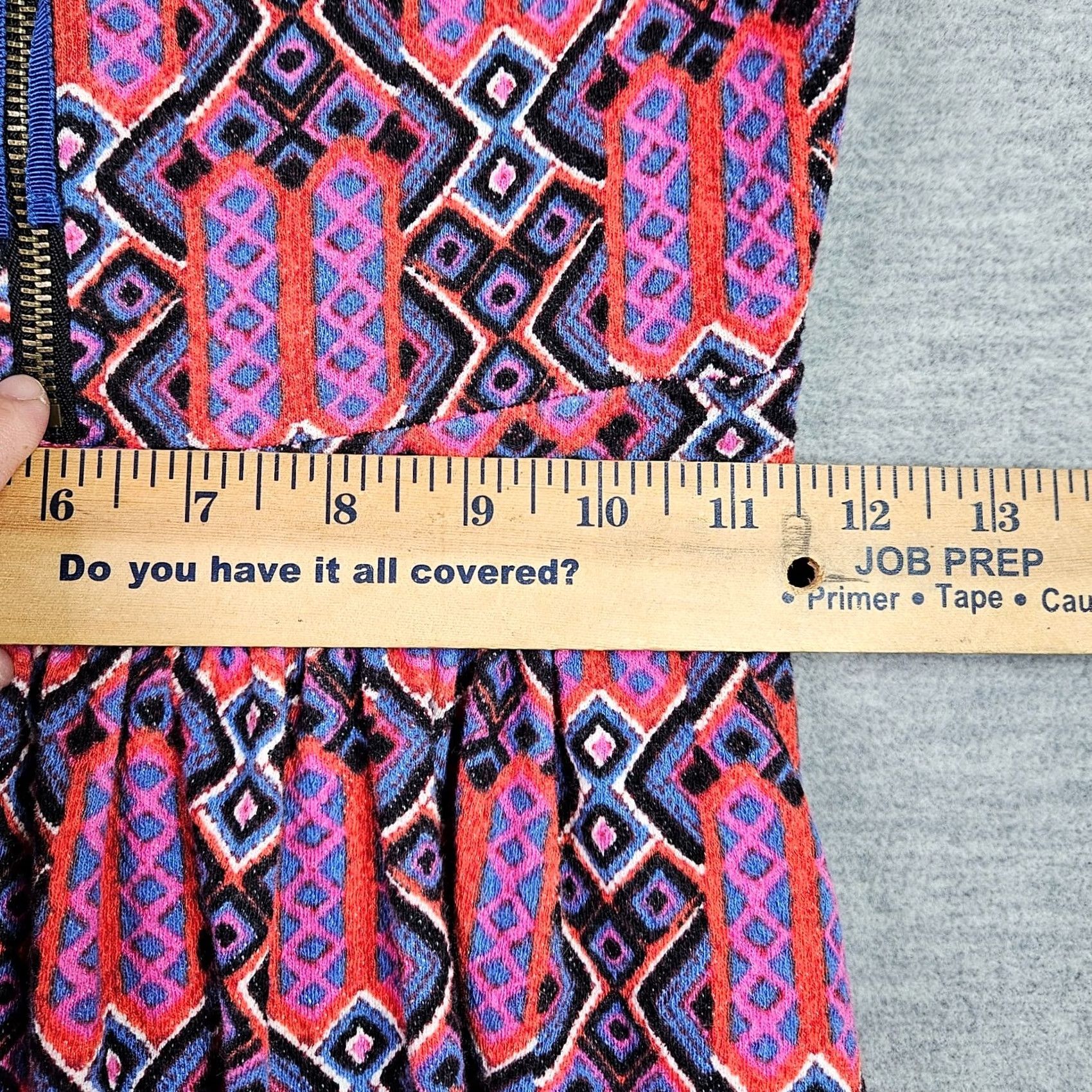 Anthropologie Maeve Anthropologie Womens 0P Sleeveless Fit Flare Dress Pink Blue Geometric Zip Dress Size XS / US 0-2 / IT 36-38 - 5 Thumbnail