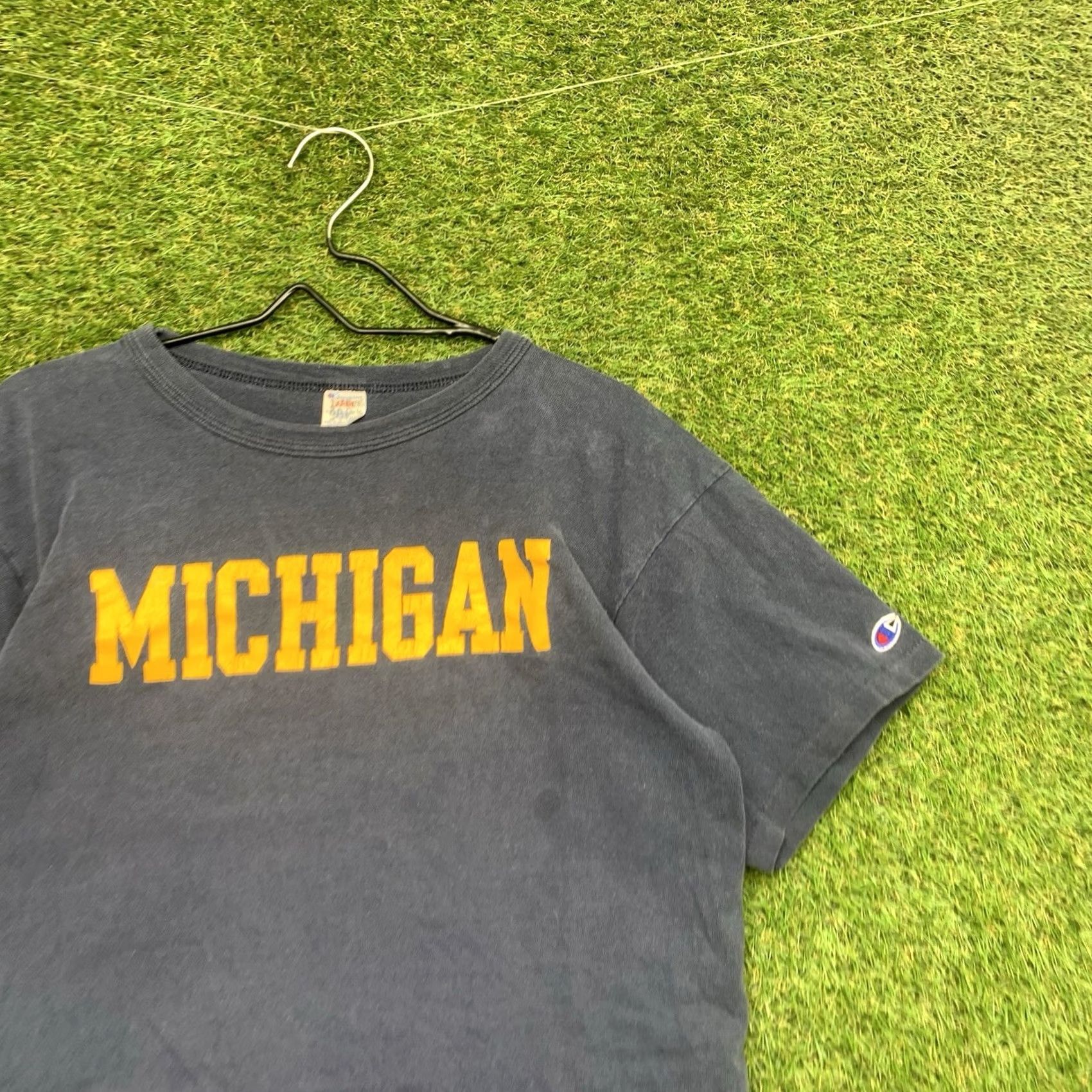 Champion VINTAGE Champion Michigan Wolverines Shirt Mens Large Single Stitch University Blue 80s Graphic T-Shirt Mens B Size US L / EU 52-54 / 3 - 3 Thumbnail