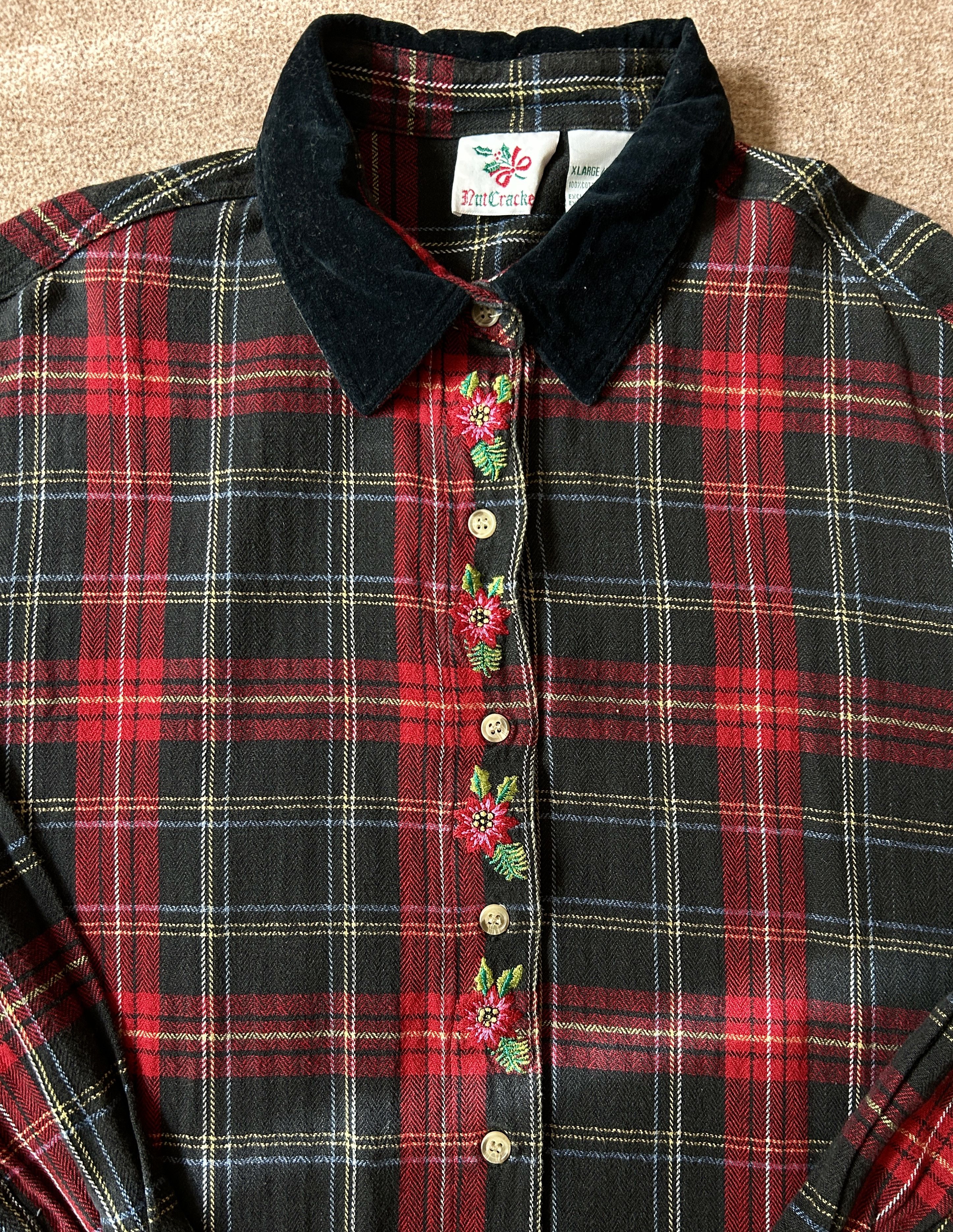 Vintage Vintage Christmas-Theme Flannel Button-Up Shirt Size XL / US 12-14 / IT 48-50 - 3 Thumbnail