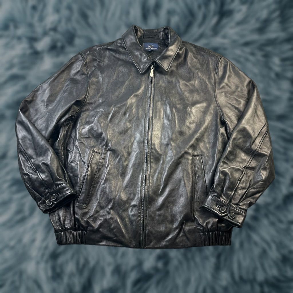 Brooks Brothers Brooks Brothers Jacket Mens 2XL Black Leather Full Zip Bomber Hoodie? Size US XXL / EU 58 / 5 - 1 Thumbnail