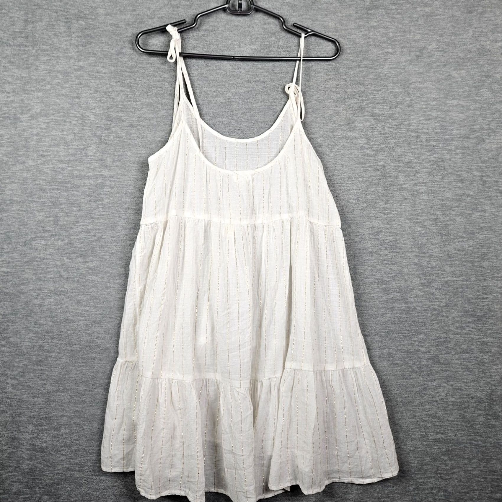 Vintage Aerie White Tiered Sleeveless Dress Adjustable Straps Women's XS NEW Size XS / US 0-2 / IT 36-38 - 4 Thumbnail