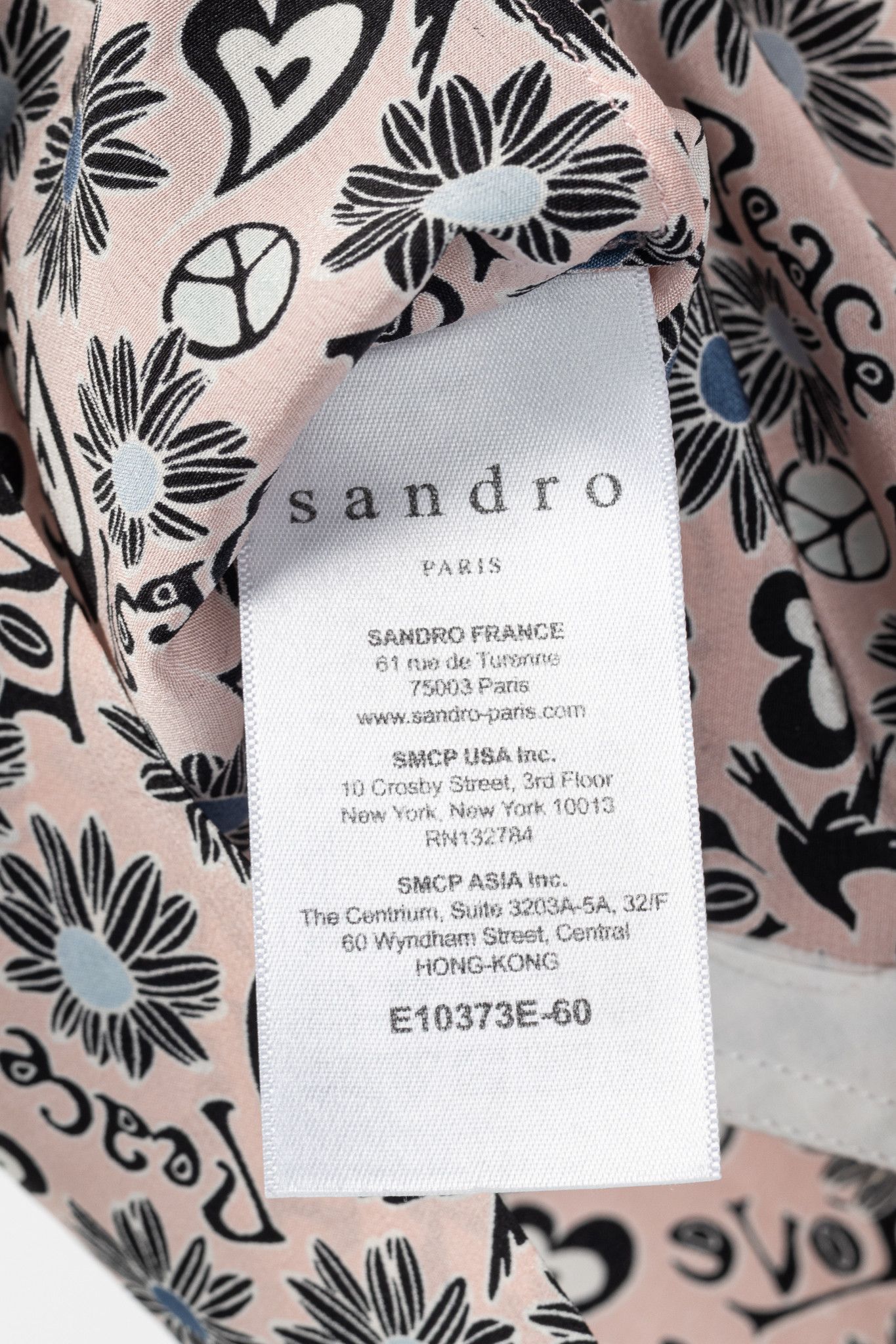 Sandro Sandro Pink Floral Silk Crepe Tee Size S / US 4 / IT 40 - 8 Thumbnail