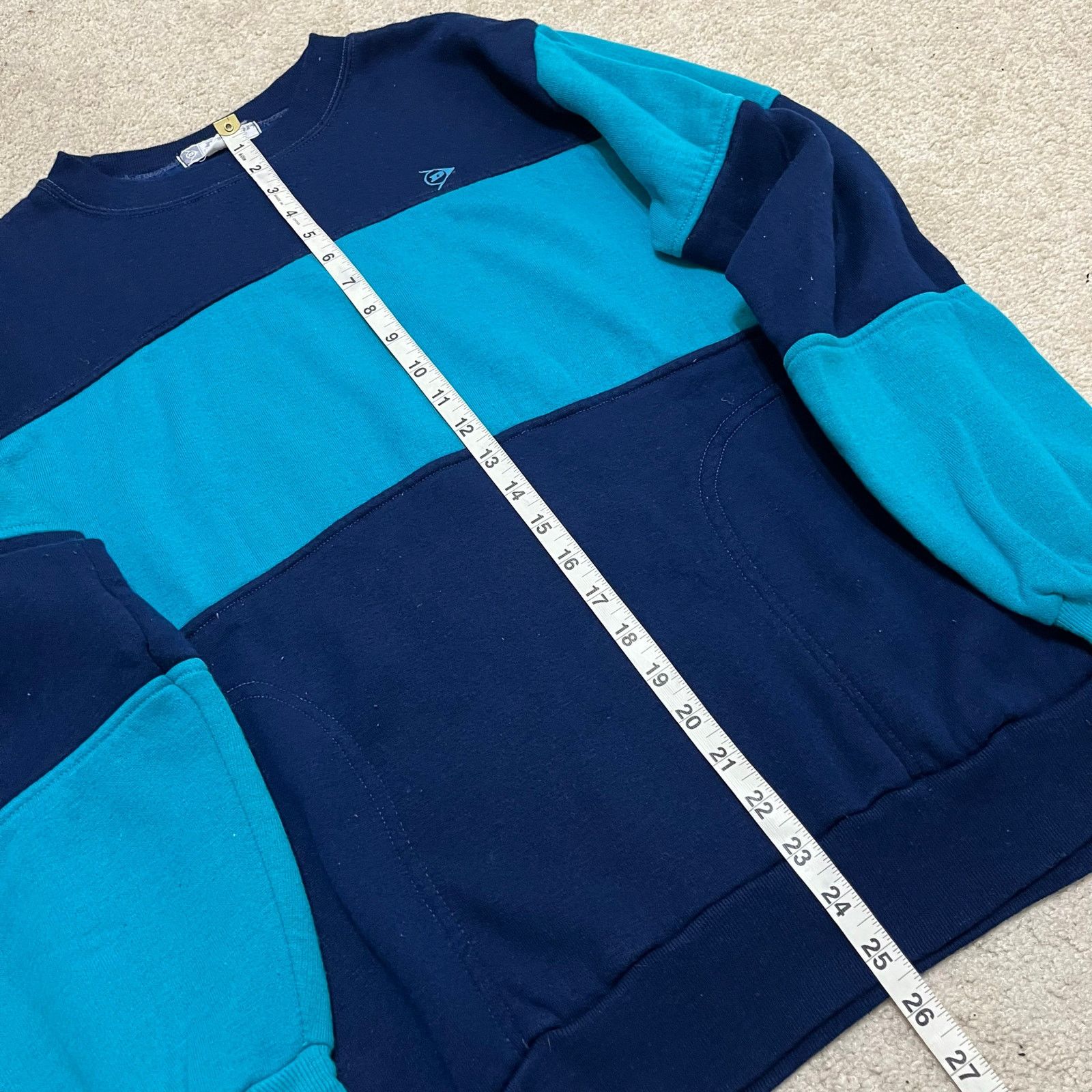 Dunlop Vintage Dunlop Turquoise/Navy Striped Crewneck Sweatshirt L Size US L / EU 52-54 / 3 - 5 Thumbnail