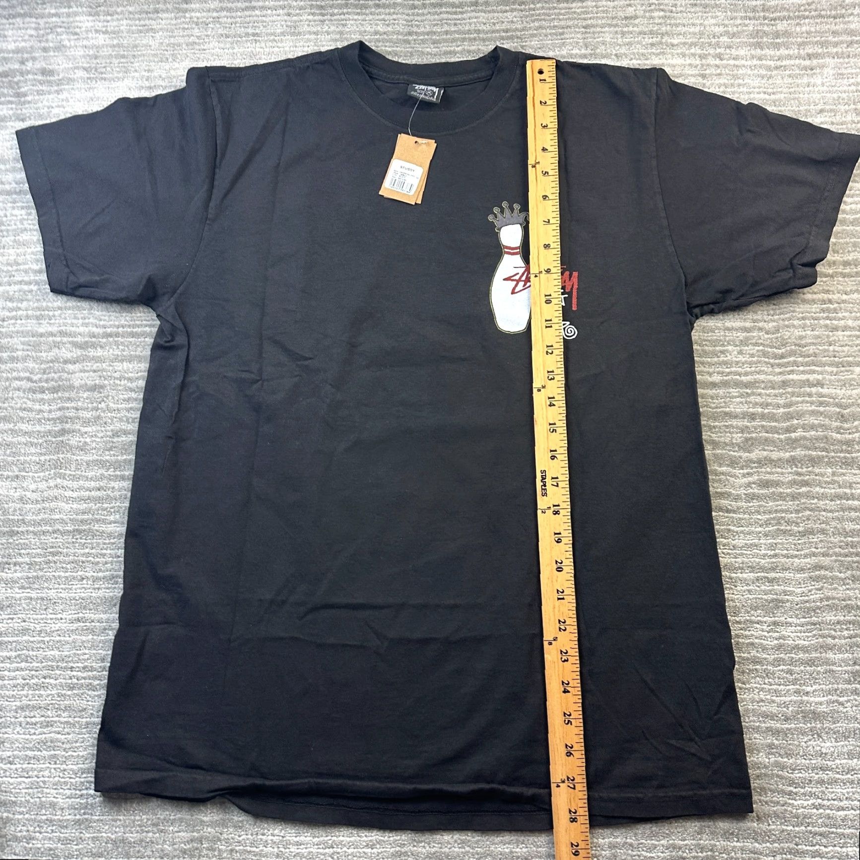 Vintage Stussy Shirt Mens M Black Tee Pigment Dyed Kingpin Crew Neck Short Sleeve All Seasons Logo T-Shirt Size US M / EU 48-50 / 2 - 8 Thumbnail