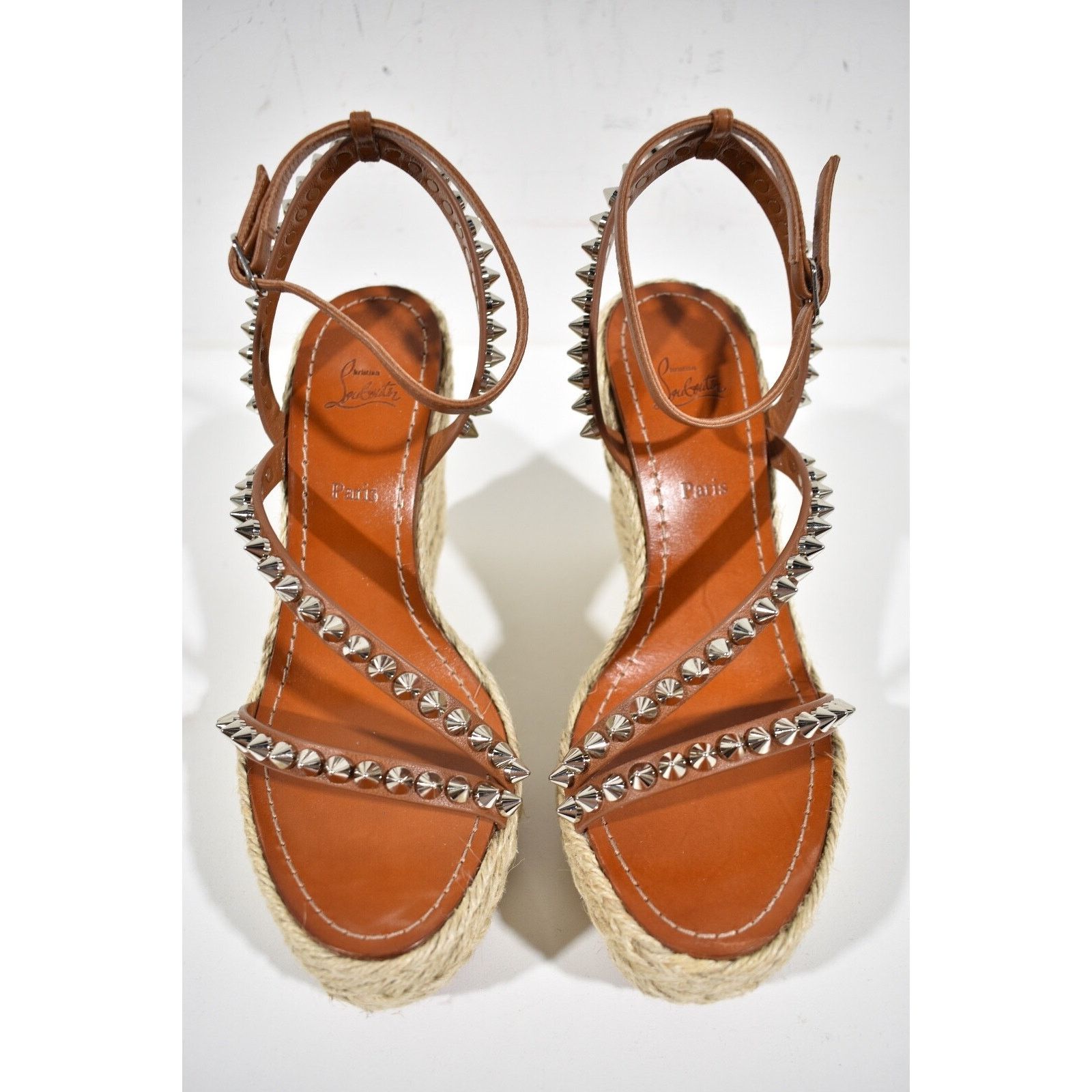 Christian Louboutin Mafaldina Zeppa 120 Brown Platform Wedge Sandal Heel Pump 40 Size US 10 / IT 40 - 8 Thumbnail