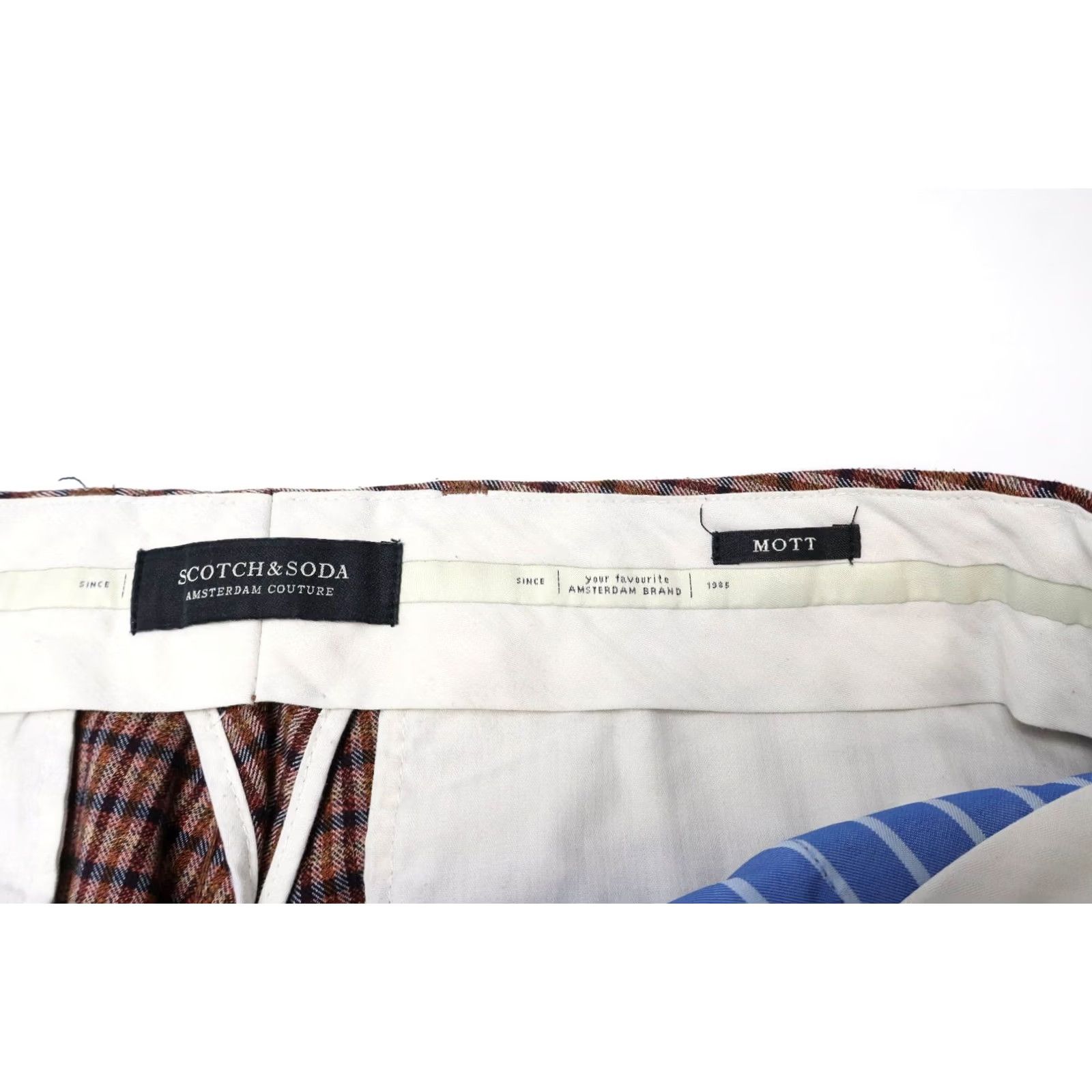 Scotch & Soda SCOTCH & SODA Mott Trousers Men's Brown Patterned Zip Fly Stretchy W34/L34 Size US 34 / EU 50 - 5 Thumbnail