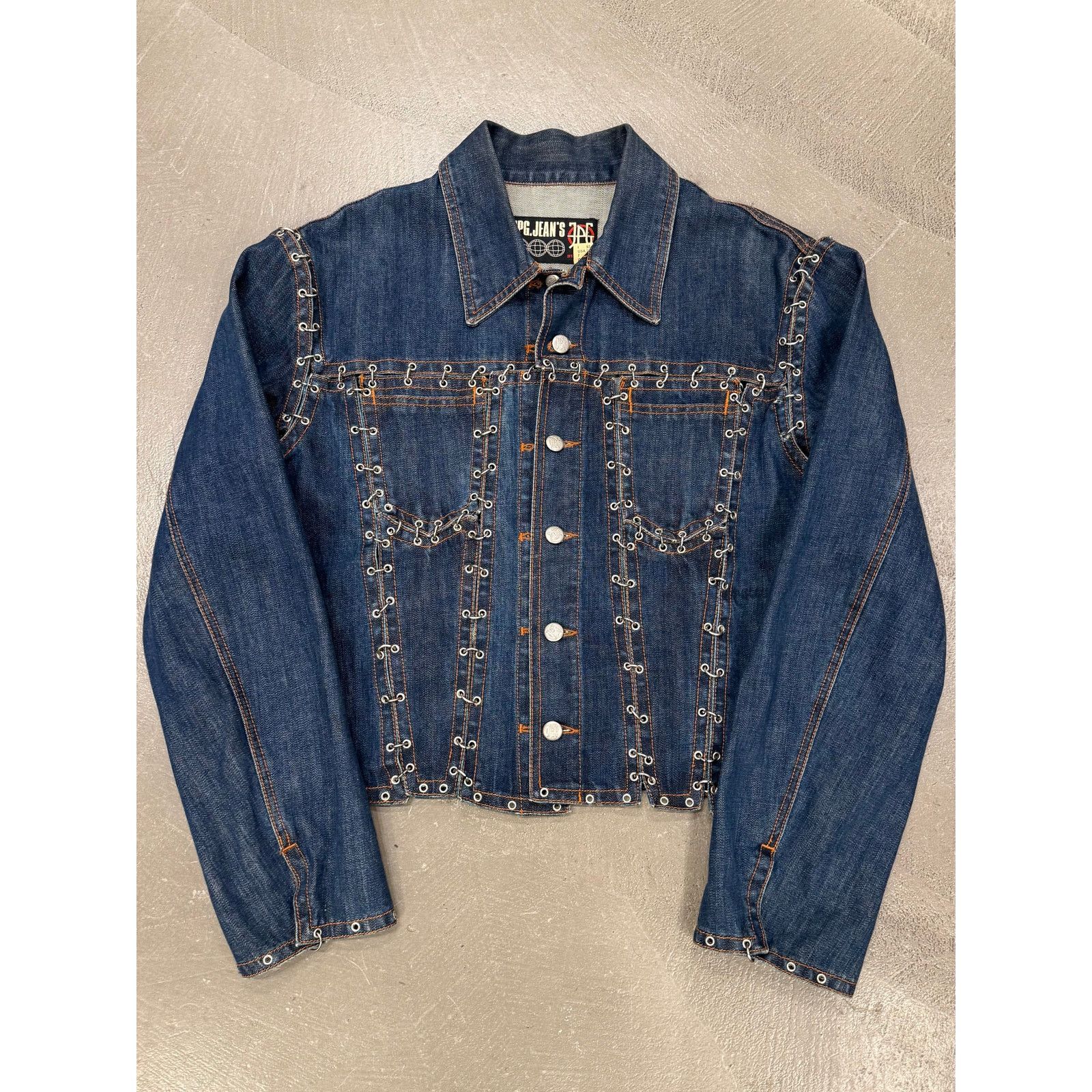 Jean Paul Gaultier 2000s Jean Paul Gaultier pierced patchwork denim jacket Size US L / EU 52-54 / 3 - 1 Thumbnail