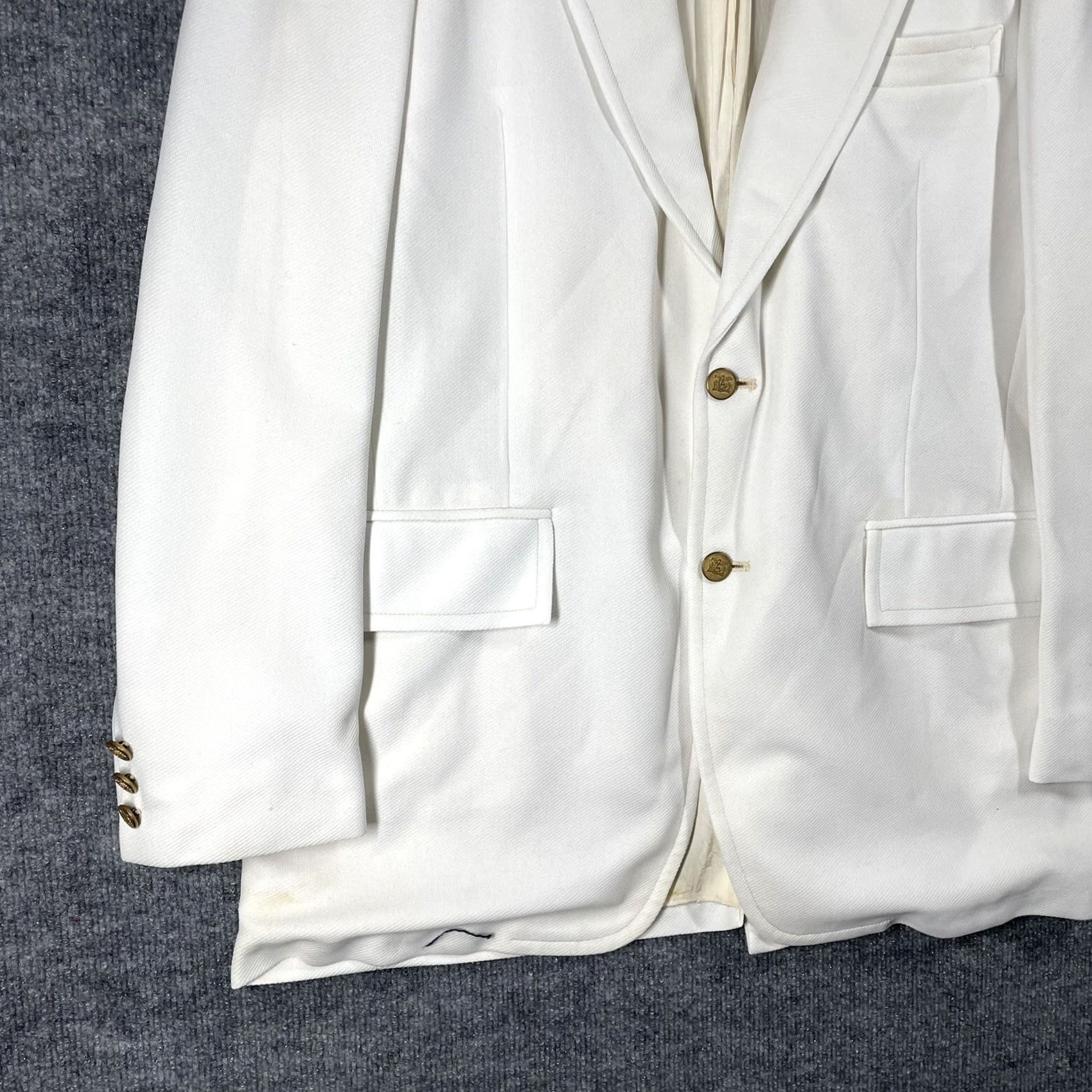 Izod VINTAGE IZOD Blazer Jacket Sport Coat White 60s 70s Size 38 Mens Womens Tennis Golf Preppy Mod GoGo Size 38R - 3 Thumbnail