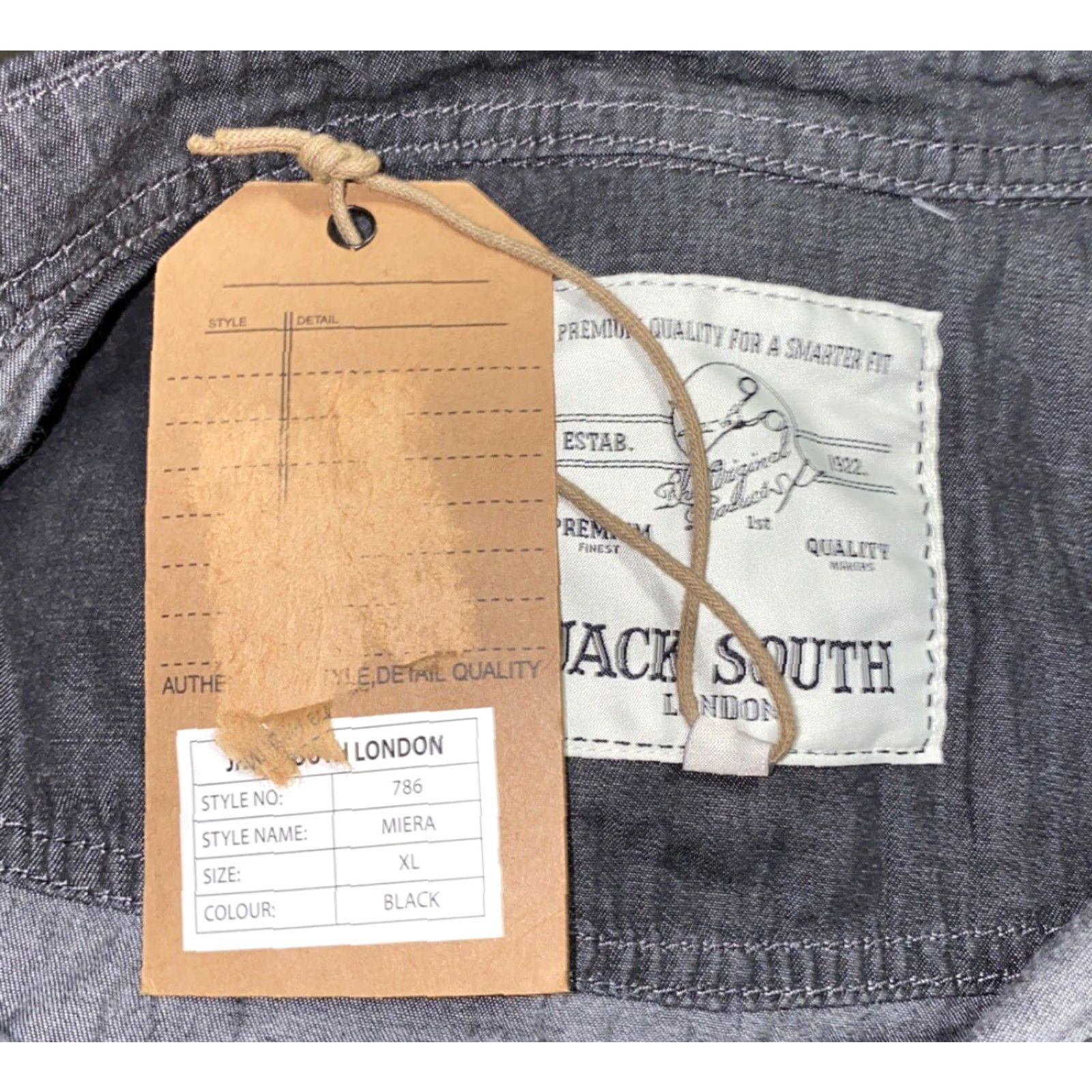Vintage Jack South London Mens Gray Long Sleeve Button Front Shirt Size XL NWT Size US XL / EU 56 / 4 - 6 Thumbnail