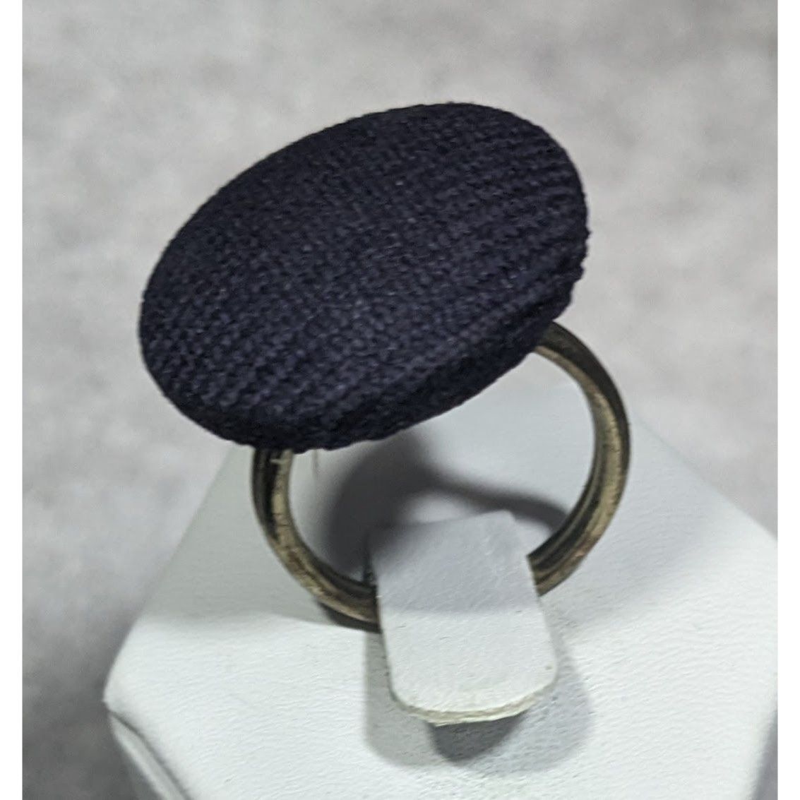 Other Handmade Upcycled Black Fabric Button Ring Size 6 Size ONE SIZE - 3 Thumbnail