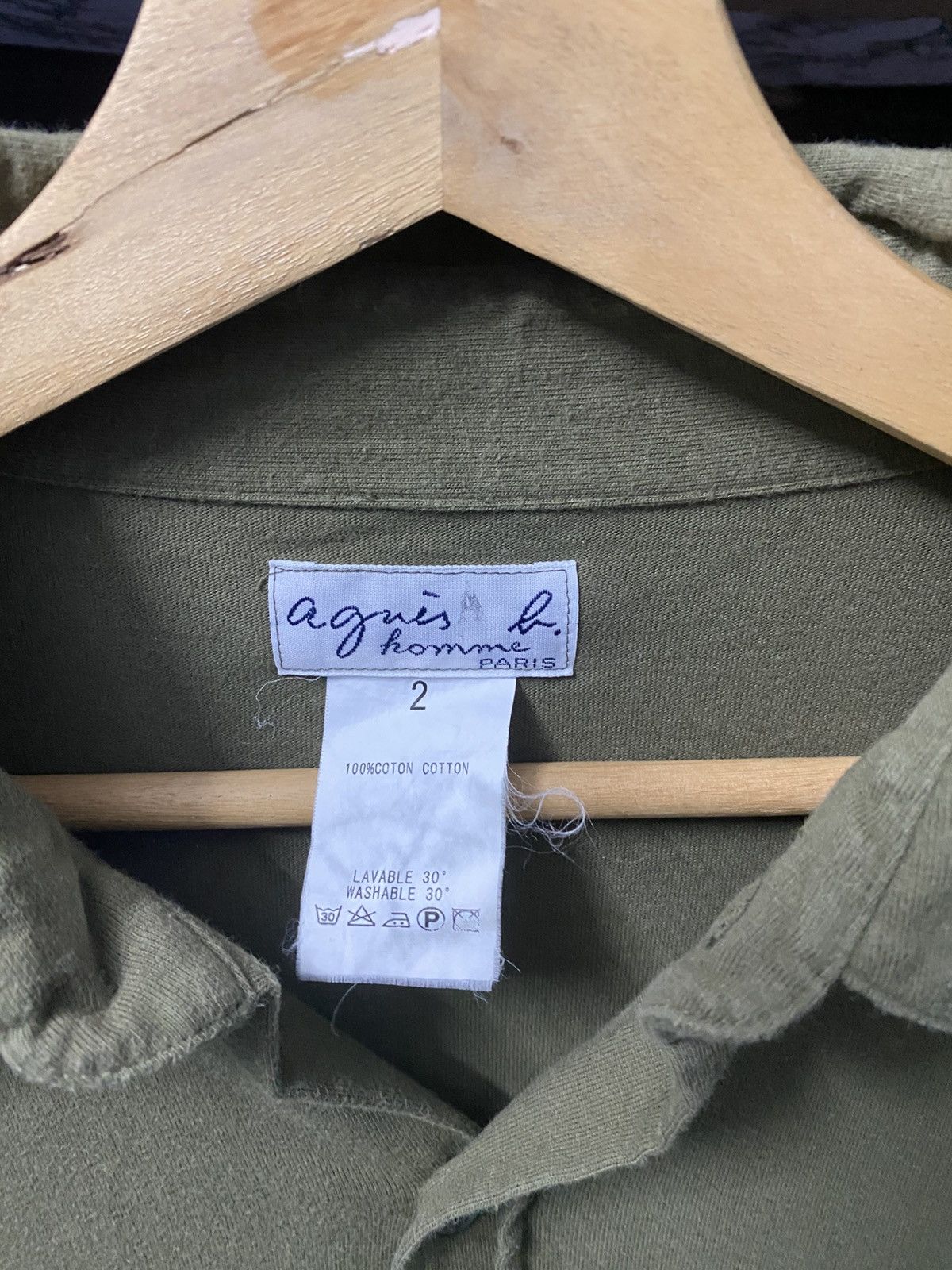 agnes b. Agnes B Homme Paris Shirt Button Up Green Military Size XS / US 0-2 / IT 36-38 - 5 Thumbnail