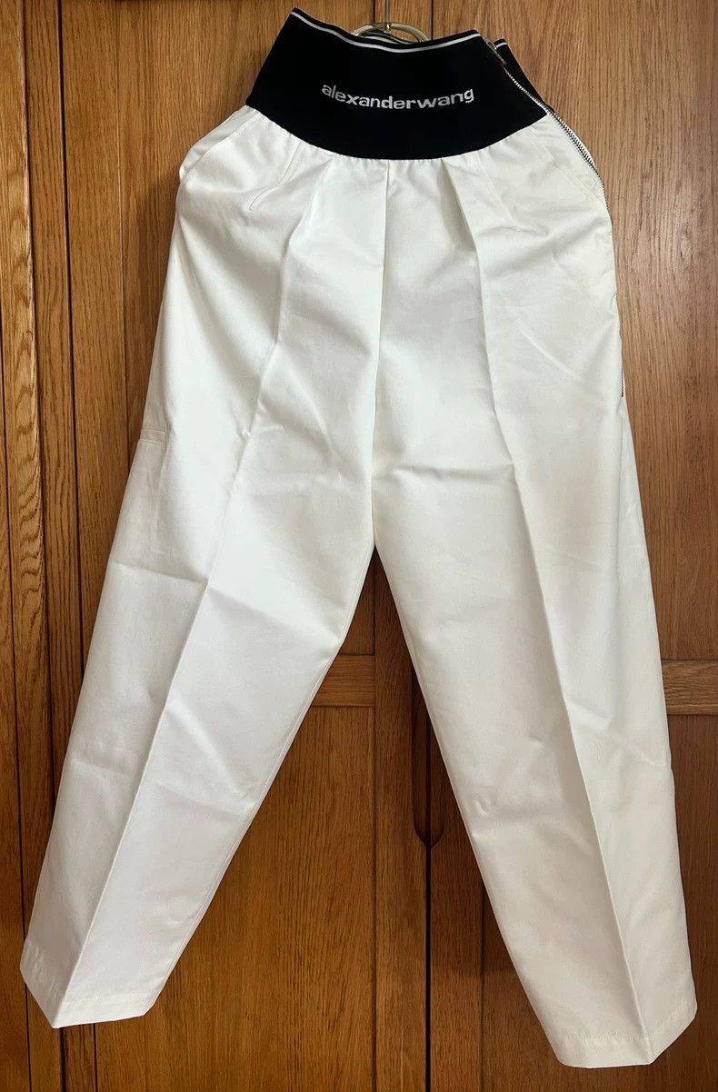 Alexander Wang Alexander Wang Women's Logo High-Waist Pants - dmc Size US 27 - 1 Thumbnail