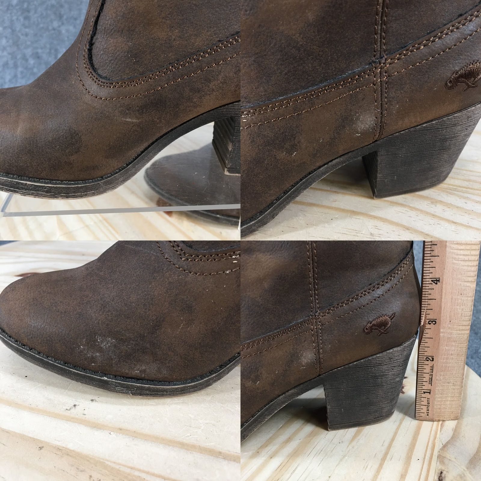 Vintage Rocket Dog Boots Western Soundoff Brown Womens 8 Ankle Booties Block Heels Shoes Size US 8 / IT 38 - 9 Thumbnail