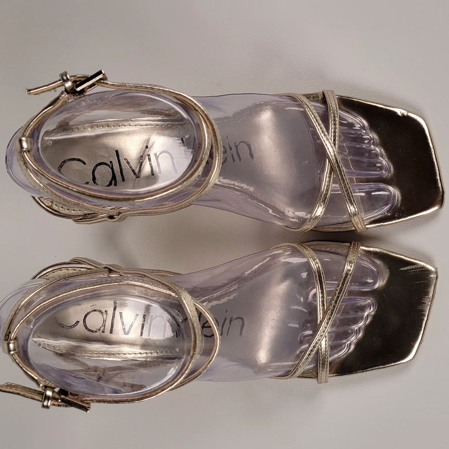 Calvin Klein Calvin Klein Women's Heel Sandals Tegin Strappy Dress Gold 7.5 M Dress/Formal Women Sandals Gold Silver Size M / US 6-8 / IT 42-44 - 2 Thumbnail