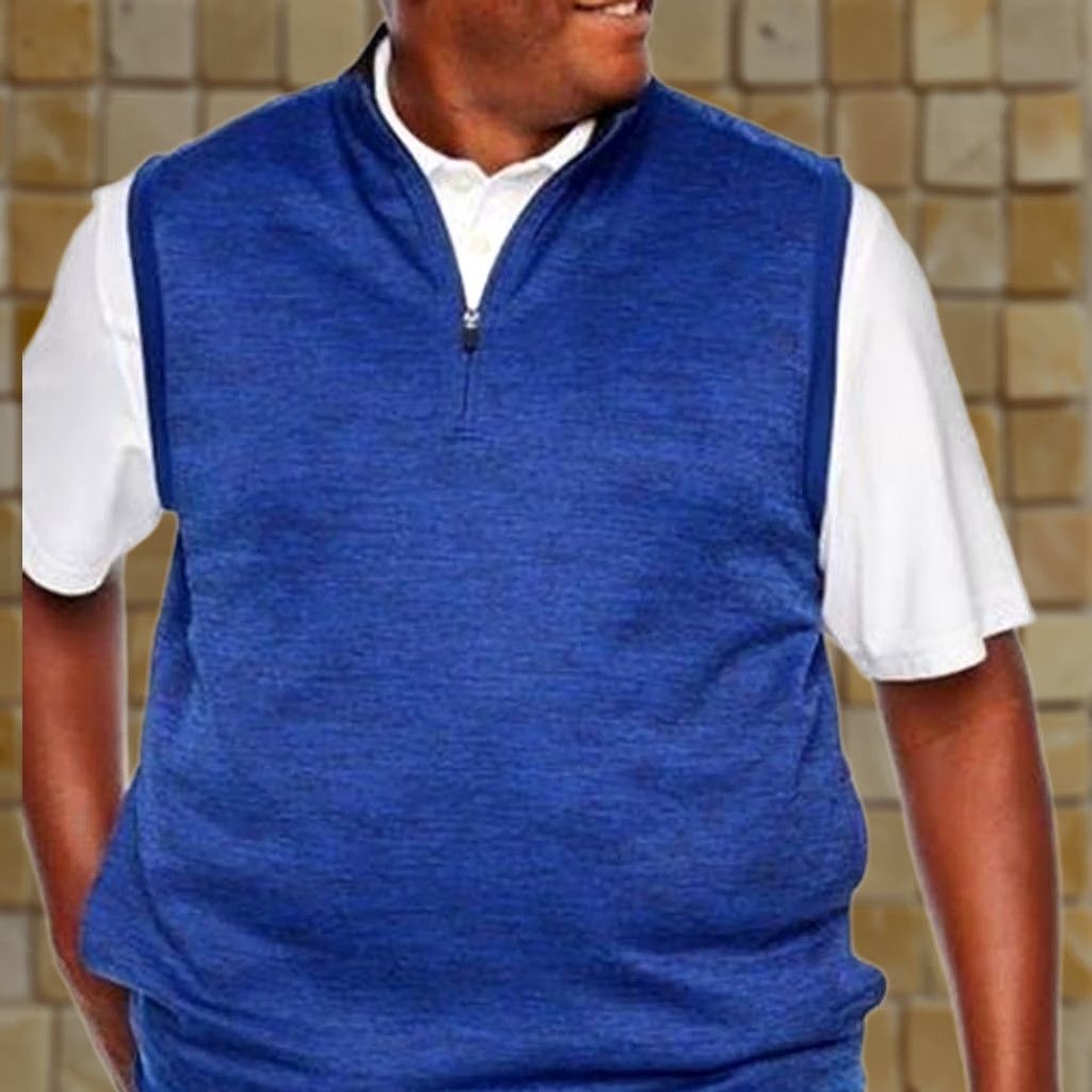 PGA Tour PGA TOUR Vest Water Repellent Heather 1/4 Zip Royal Heather Blue XLT Men's Size US XL / EU 56 / 4 - 1 Preview