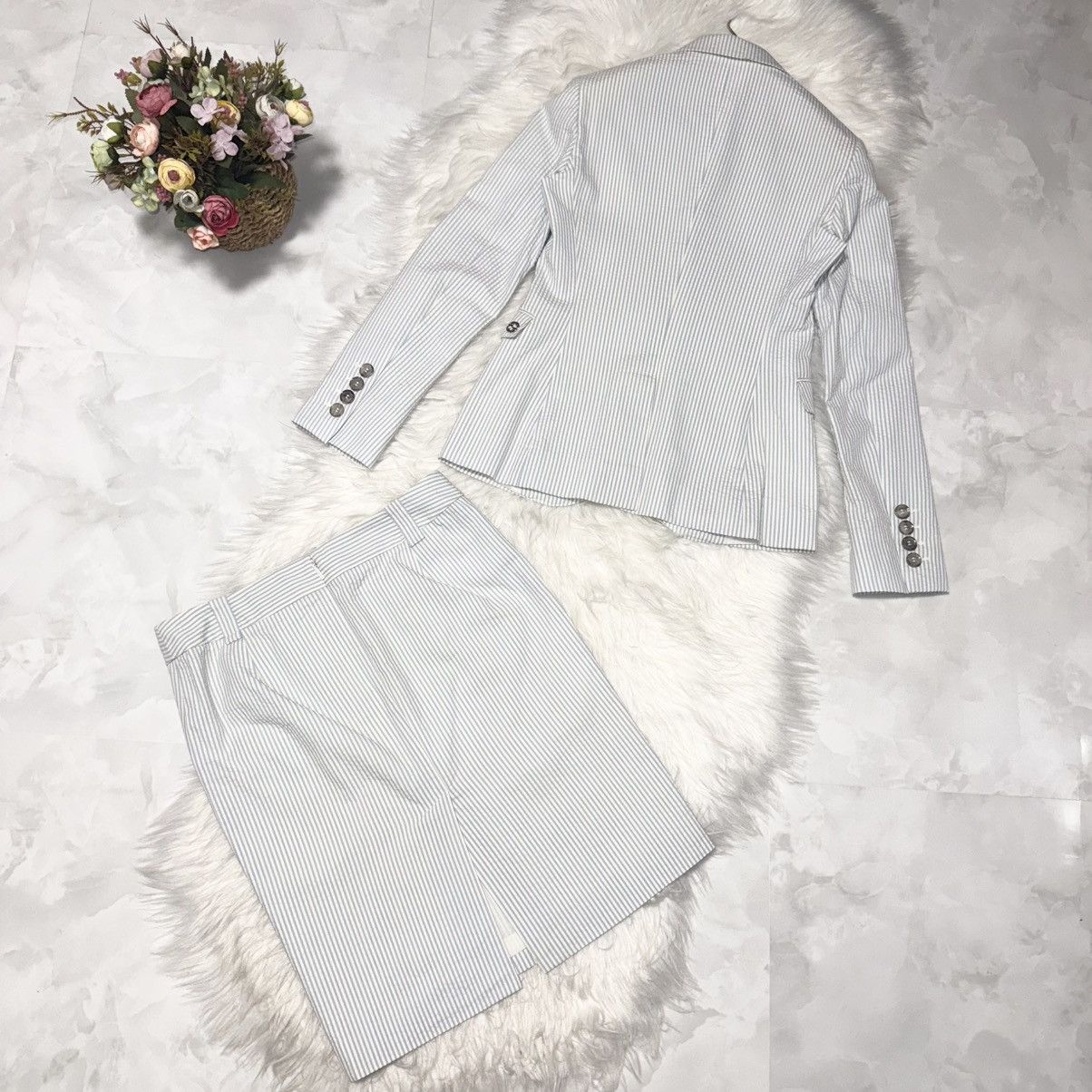 Gucci Authentic Gucci 1B GG seersucker striped skirt suit 36 38 Size XS / US 0-2 / IT 36-38 - 6 Thumbnail