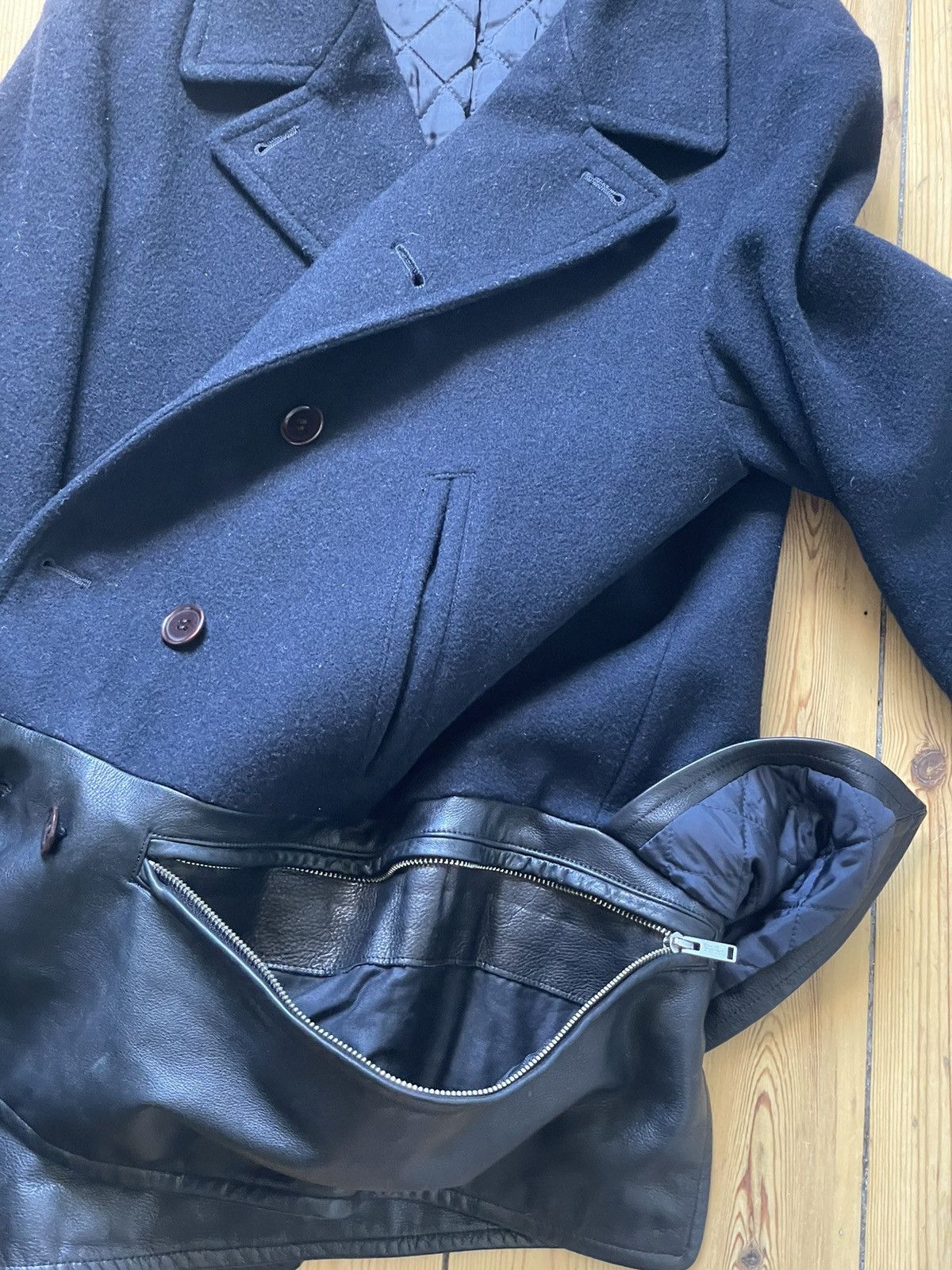 Undercover Undercoverism Hybrid Leather Pea coat Undercover F/W 11 Size US M / EU 48-50 / 2 - 2 Thumbnail