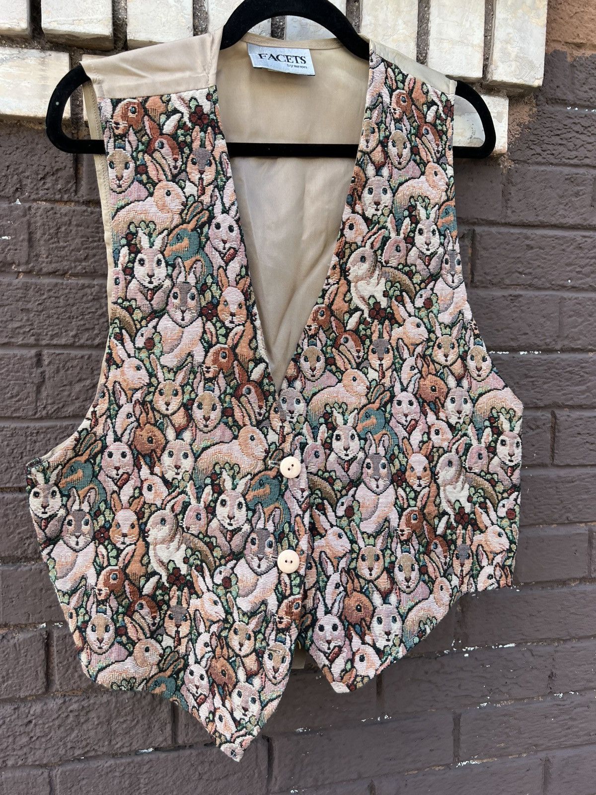 Vintage 80’s 90’s VTG Vintage Facets Mirror Bunny Rabbit Retro Vest Size L / US 10 / IT 46 - 7 Thumbnail