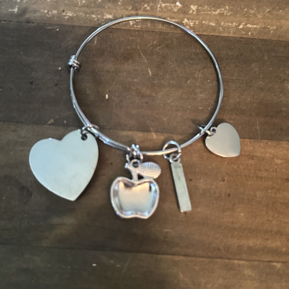 Other Teachers silver tone expandable bangle charm bracelet Size ONE SIZE - 5 Thumbnail