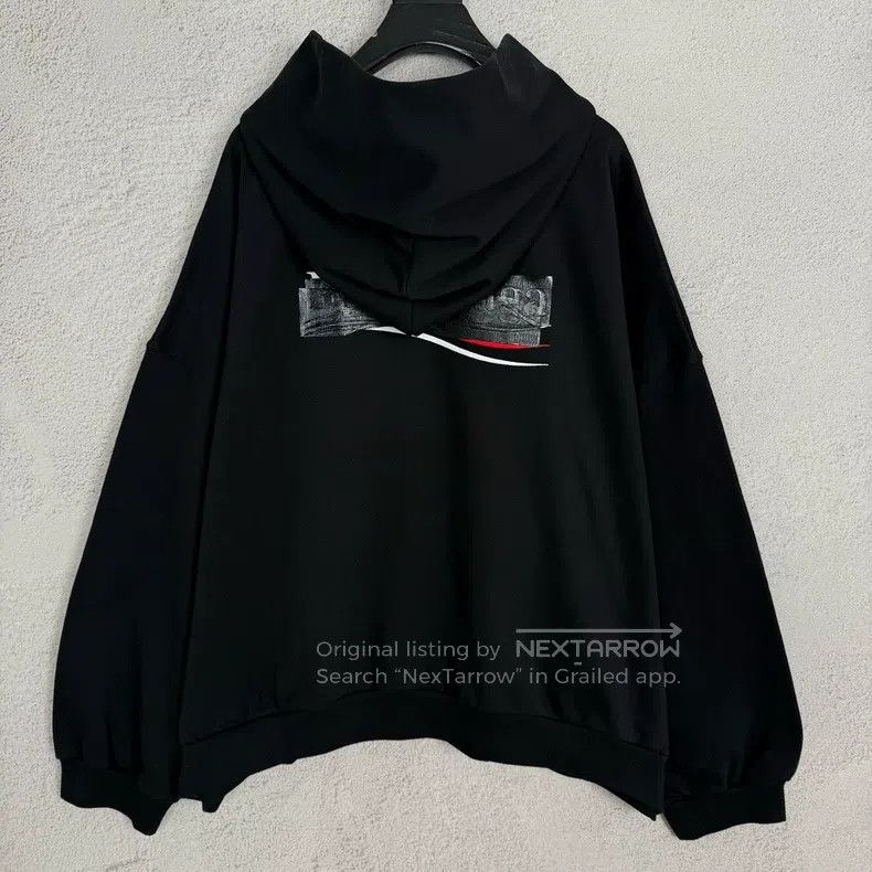 Balenciaga Balenciaga Black Coke Wave Print Tape Hoodie Size US M / EU 48-50 / 2 - 2 Thumbnail
