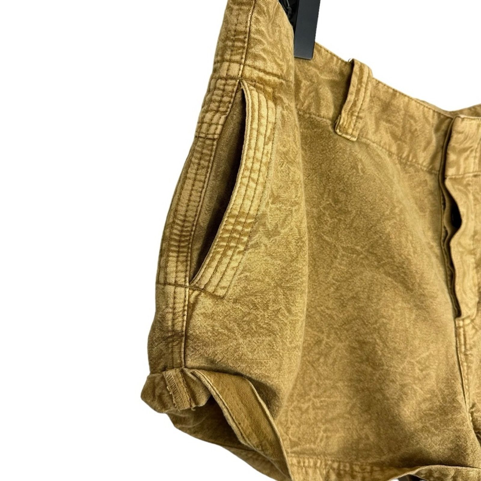 Free People NEW Free People Tan Linen Blend Vintage Wash Shorts Size 10 Size 32" / US 10 / IT 46 - 3 Thumbnail