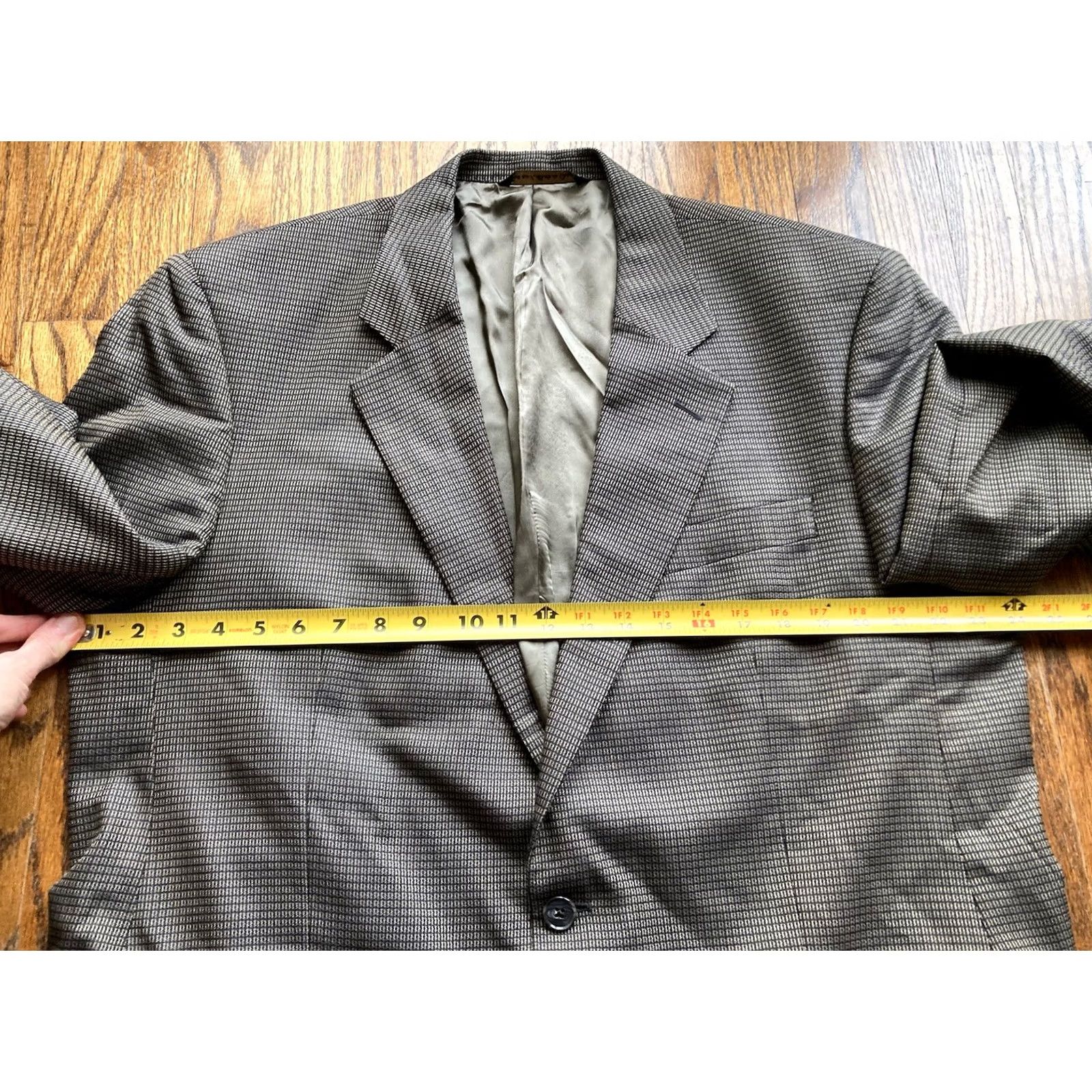 Jack Victor Jack Victor E.THOMAS SILK WOOL Mens Sport Coat Size 44L Long Brown Blazer Jacket Size 44R - 7 Thumbnail