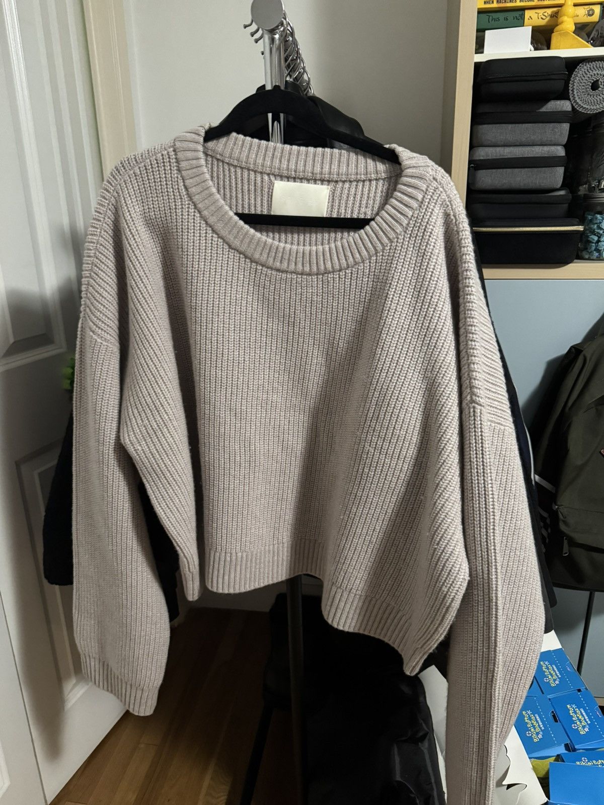Sangiev Sangiev Fog Cropped Knit Sweater Size US M / EU 48-50 / 2 - 1 Thumbnail