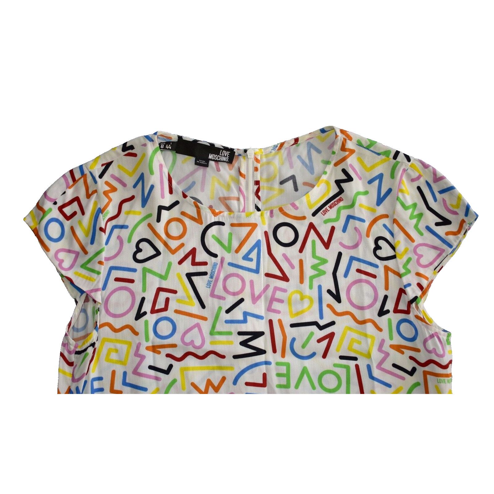 Love Moschino LOVE MOSCHINO Love Printed White Cap Sleeve Mini Dress Sz 8 Size M / US 6-8 / IT 42-44 - 5 Thumbnail
