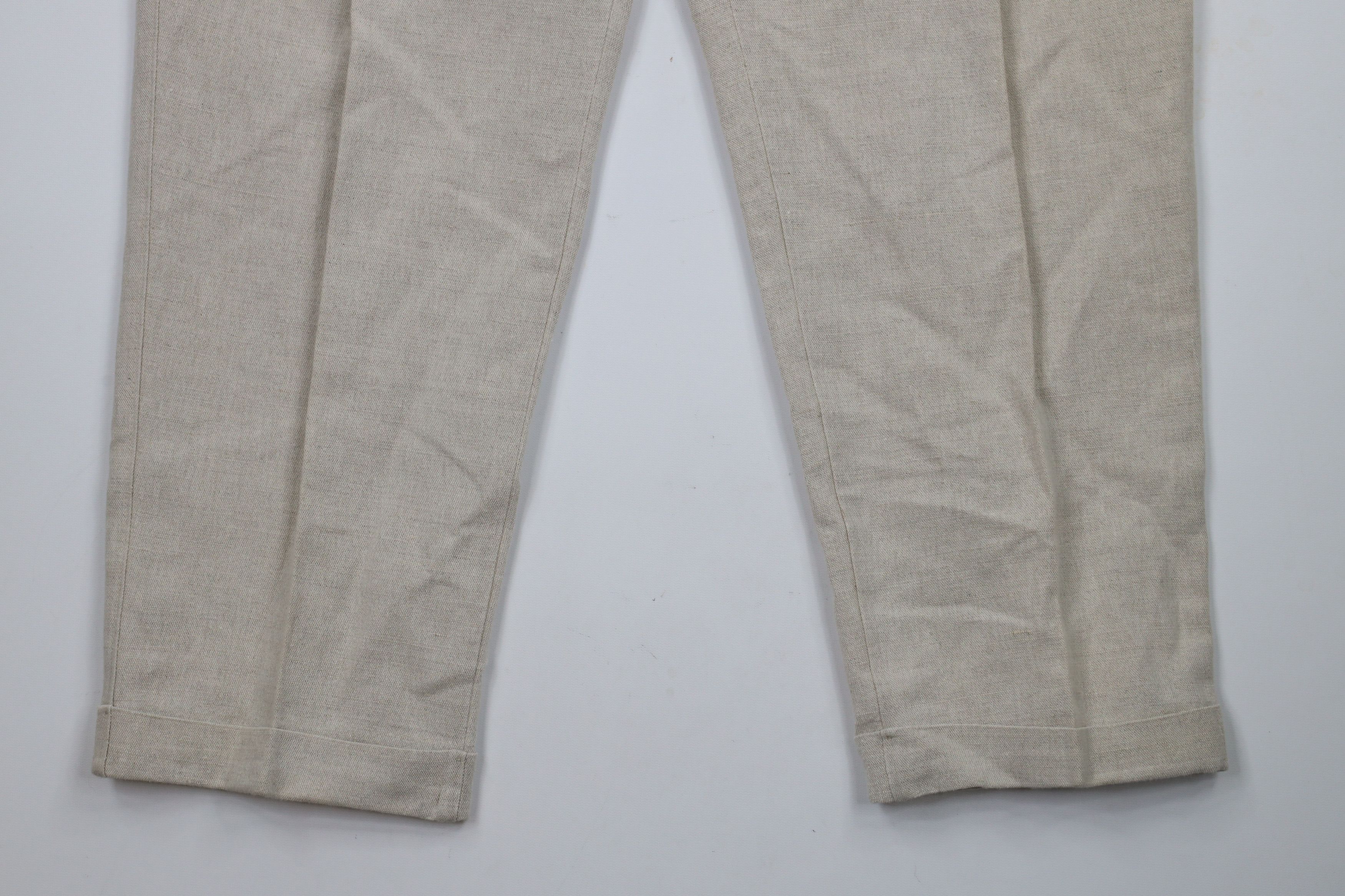 Vintage Vintage 90s Streetwear Cuffed Linen Blend Chino Pants Size US 38 / EU 54 - 4 Thumbnail