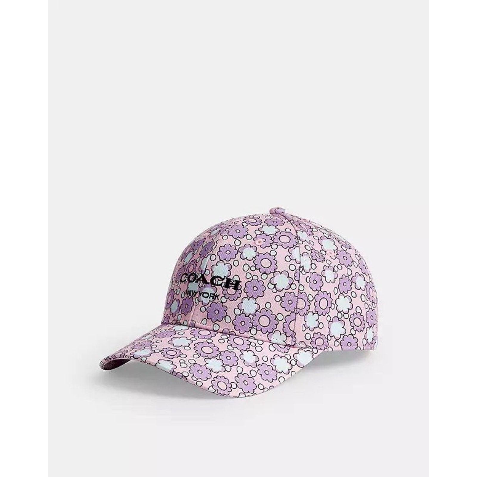 Coach NWT COACH Floral Print Baseball Hat CBO67 Purple XS/S Size ONE SIZE - 5 Thumbnail