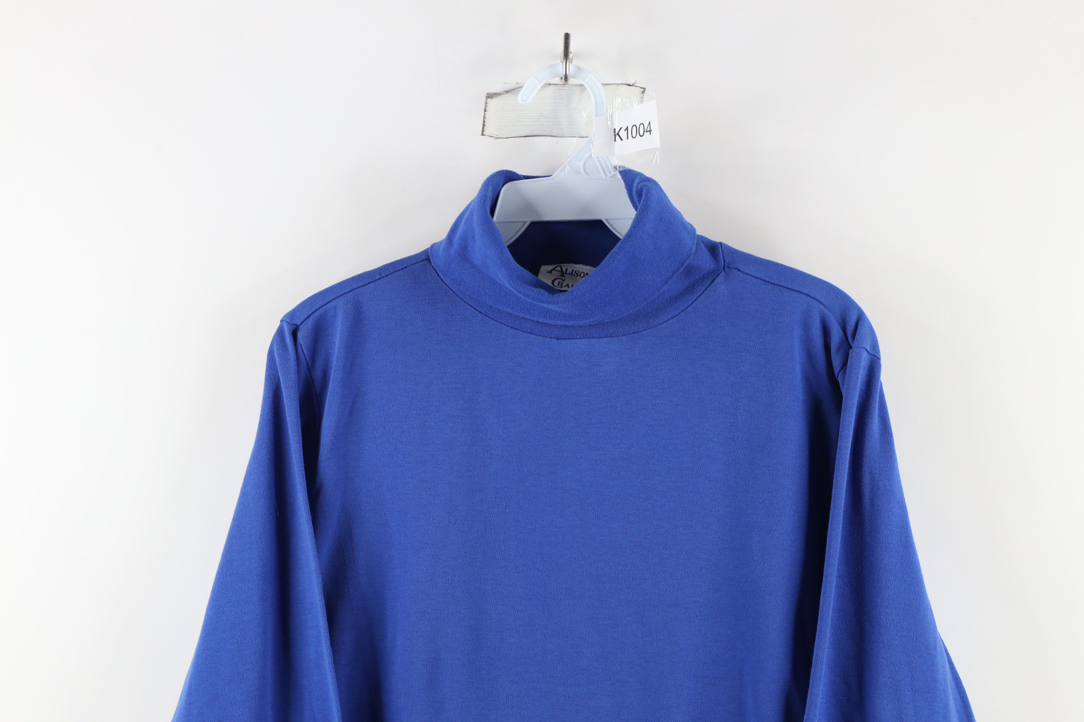 Vintage Vintage 90s Streetwear Long Sleeve Turtleneck T-Shirt Blue Size L / US 10 / IT 46 - 2 Thumbnail