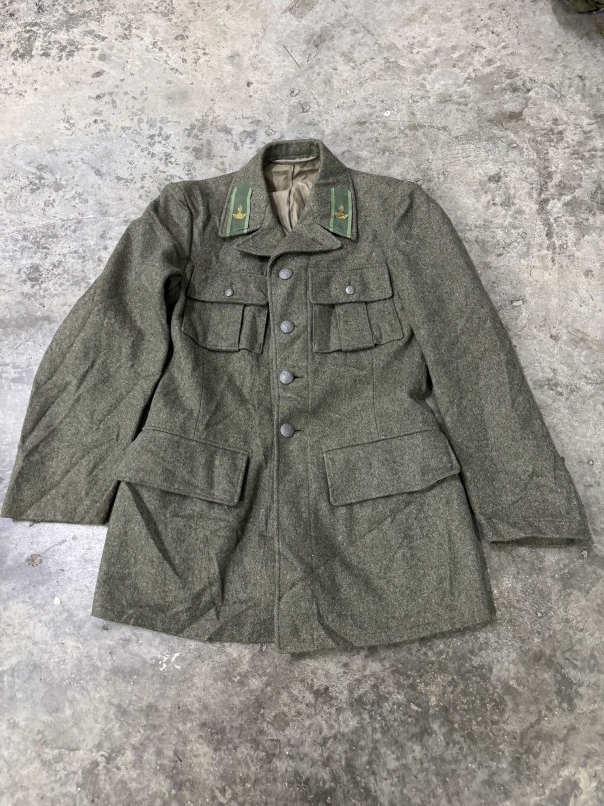 Vintage WW2 SWEDISH ARTILLERY TUNIC JACKET ARMY MILITARY WINTER WOOL Size US M / EU 48-50 / 2 - 2 Thumbnail