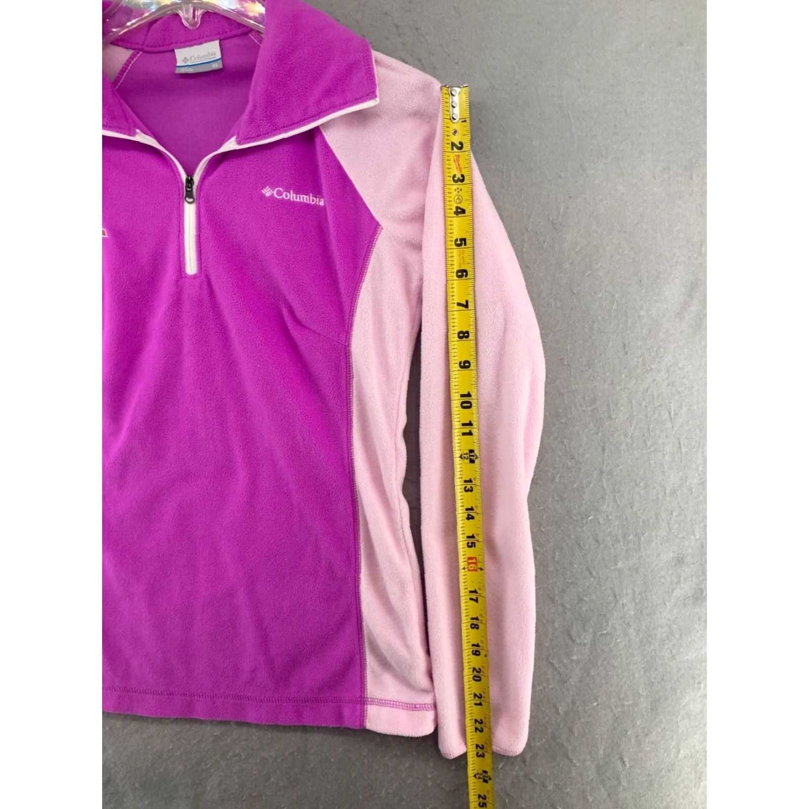 Pinko Columbia Womens Fleece Pullover XS Pink Breast Cancer Awareness Outdoor Athletic Shirt Size XS / US 0-2 / IT 36-38 - 4 Thumbnail