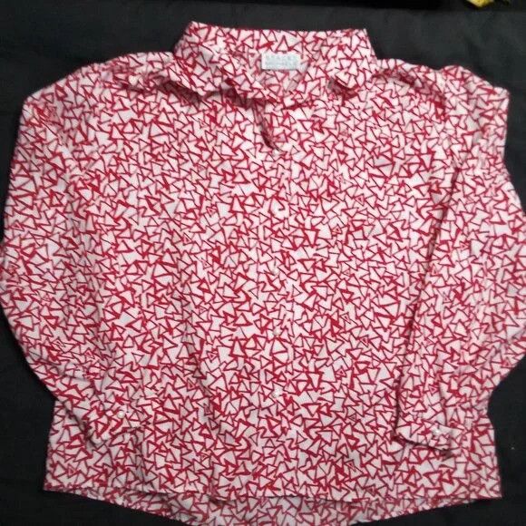 Vintage Vintage Stacey Michaels Triangles Polyester Disco Shirt Size XL / US 12-14 / IT 48-50 - 2 Thumbnail