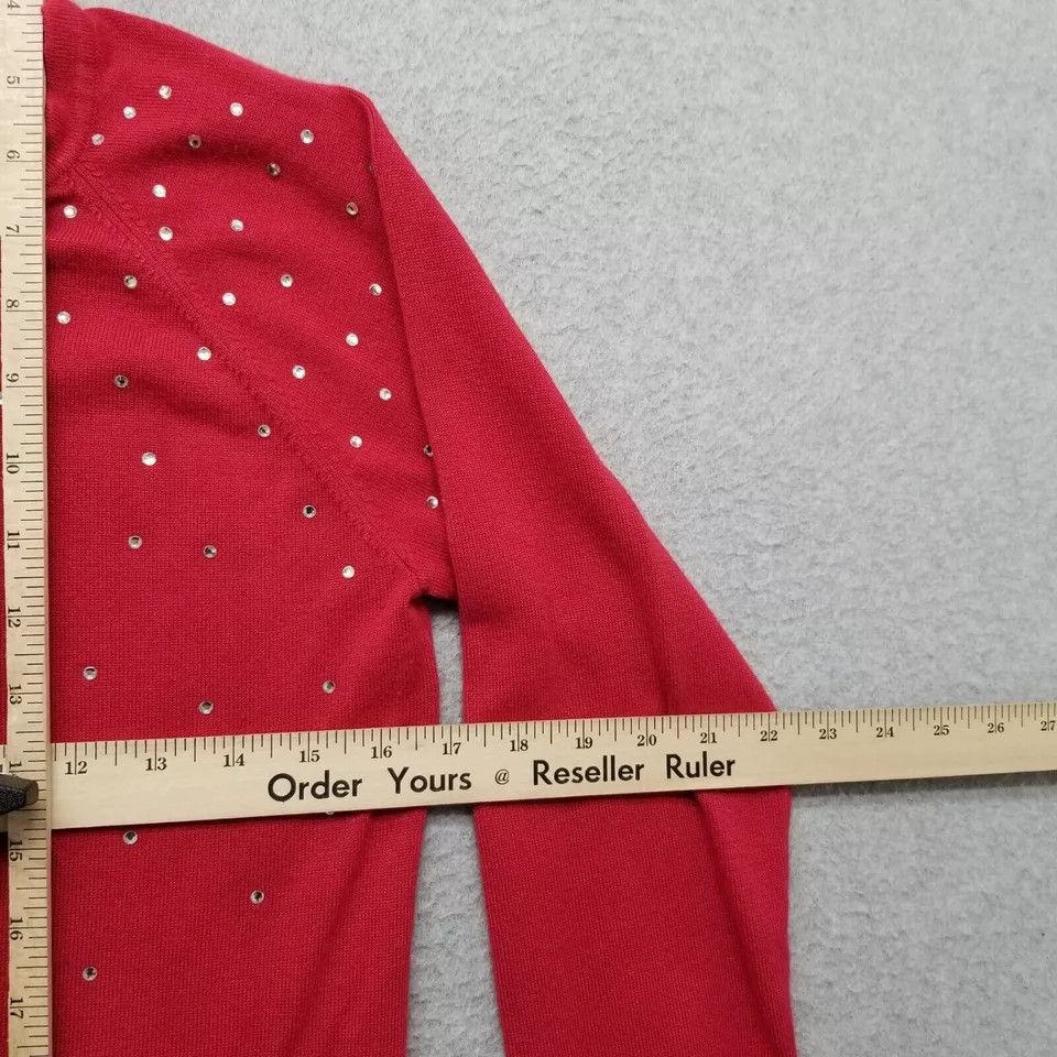 Other Alessa W Collection Sweater Womens 4 Red Long Sleeve Stones Size S / US 4 / IT 40 - 8 Thumbnail