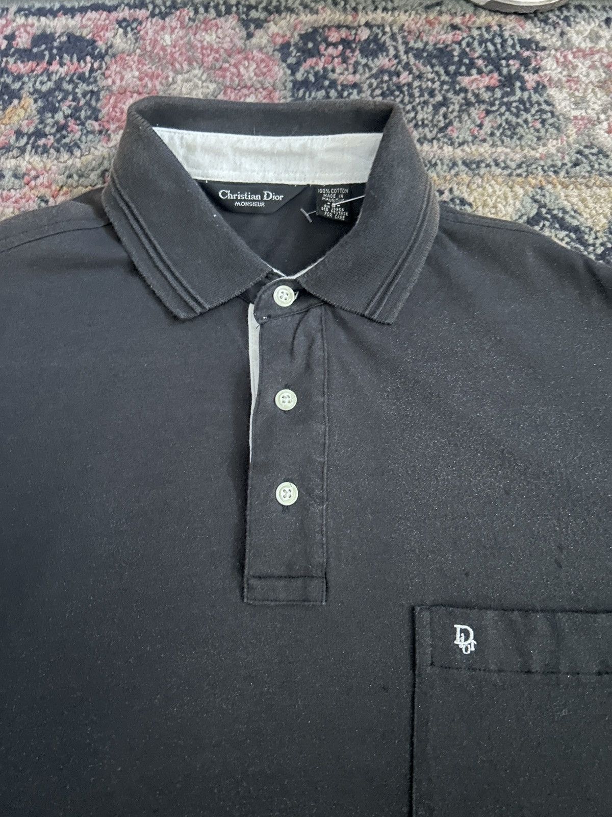 Christian Dior Monsieur VTG 90’s Christian Dior Monsieur Black Pocket Polo Shirt Size US S / EU 44-46 / 1 - 2 Thumbnail