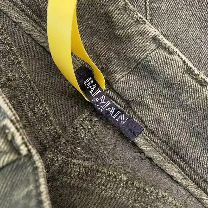 Balmain Balmain Khaki Green Cotton Casual Pants . Size 28" / US 6 / IT 42 - 4 Thumbnail