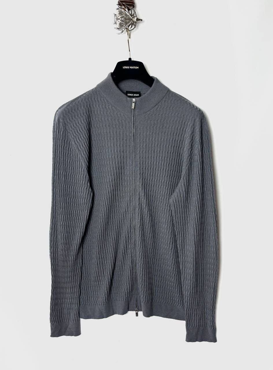 image of Giorgio Armani Cashmere Knit Sweater in Grey, Men's (Size XL)