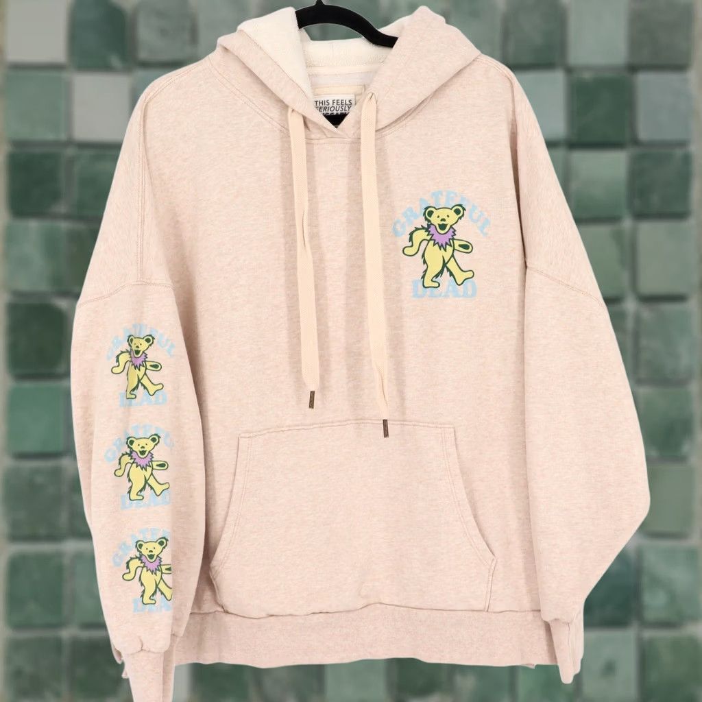 American Eagle Outfitters American Eagle Grateful Dead Hoodie Size L Oversized Sweatshirt Beige Size L / US 10 / IT 46 - 1 Thumbnail