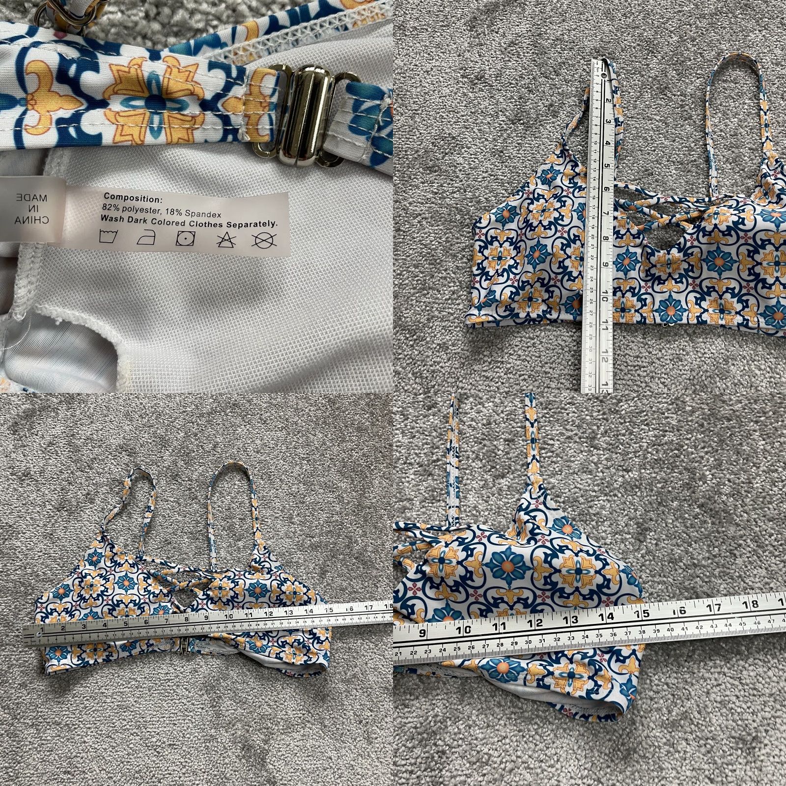 Shein Shein Multicolor Floral Padded Spaghetti Beach Swimwear Top Bikini Large L Womens Size L / US 10 / IT 46 - 8 Thumbnail