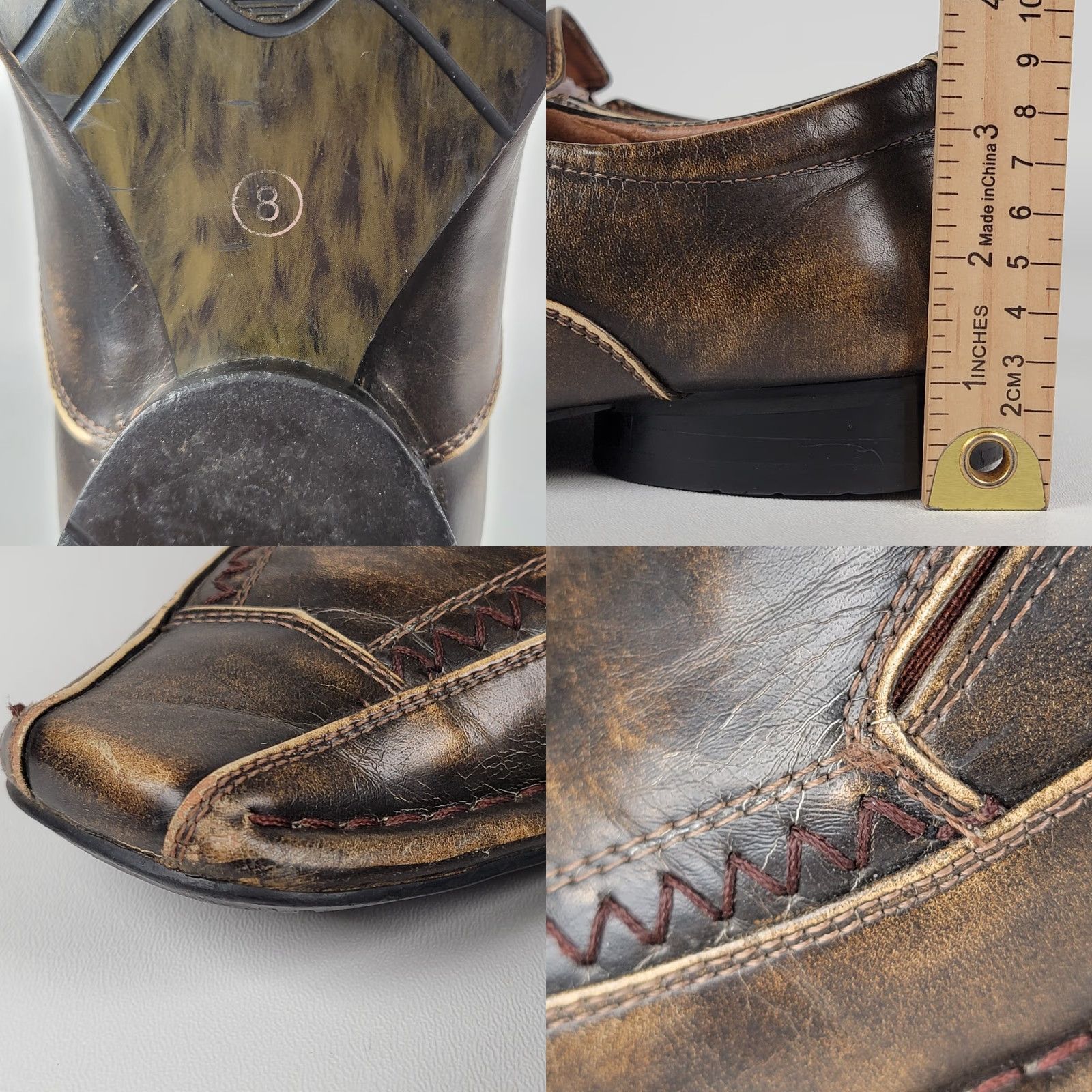 Vintage Top Rank Italy FashionStyles Brown Leather Dress Shoe Size 8 M Loafer Oxford Slip On Men Size US M / EU 48-50 / 2 - 8 Thumbnail