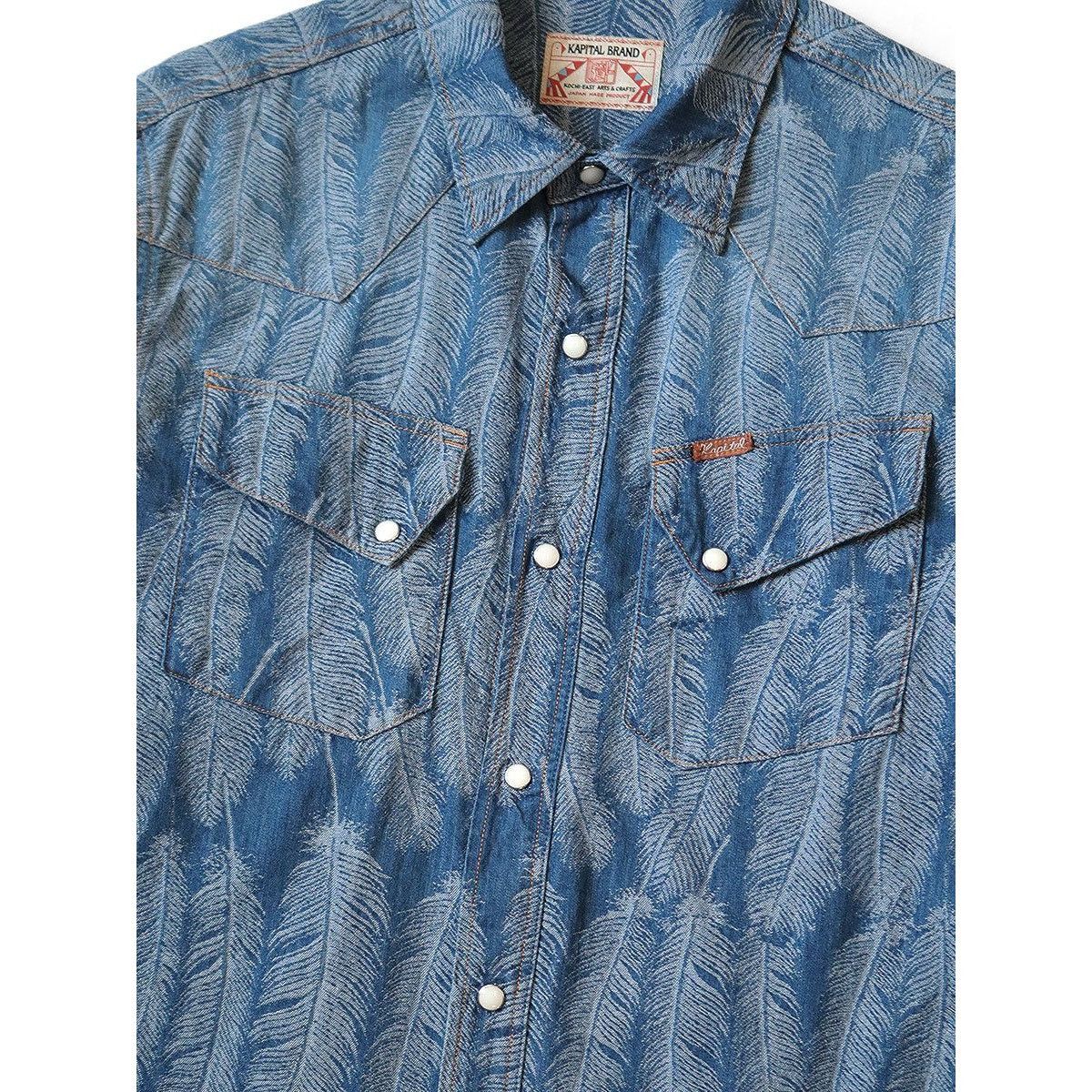 Kapital Kapital 5oz Magpie Denim Western Shirt (long sleeve) lig s3 Size US L / EU 52-54 / 3 - 5 Thumbnail