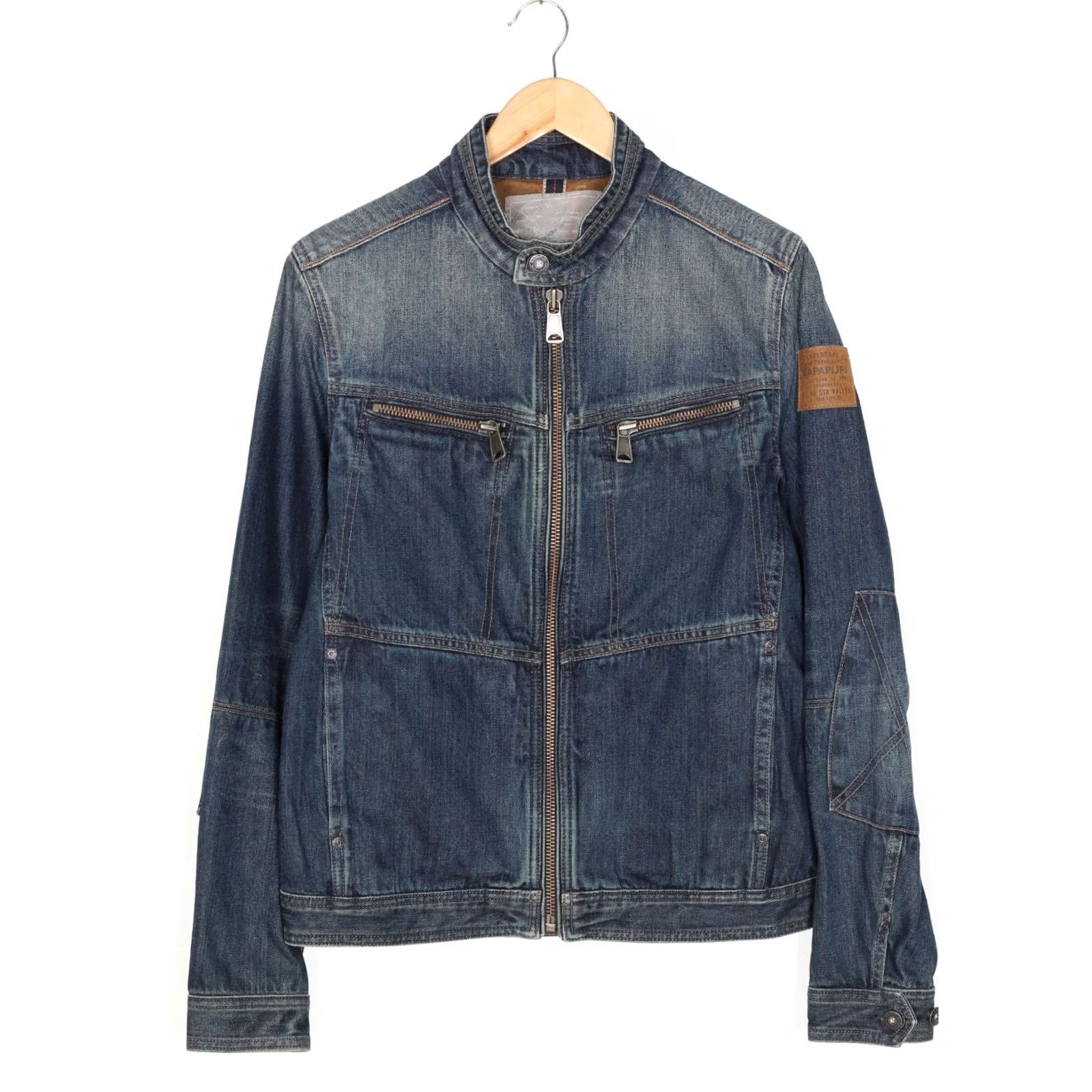 Napapijri Napapijri Denim Jacket Men M Full Zip Biker Denim Jacket blue Size M Regular Mens Size US M / EU 48-50 / 2 - 2 Thumbnail