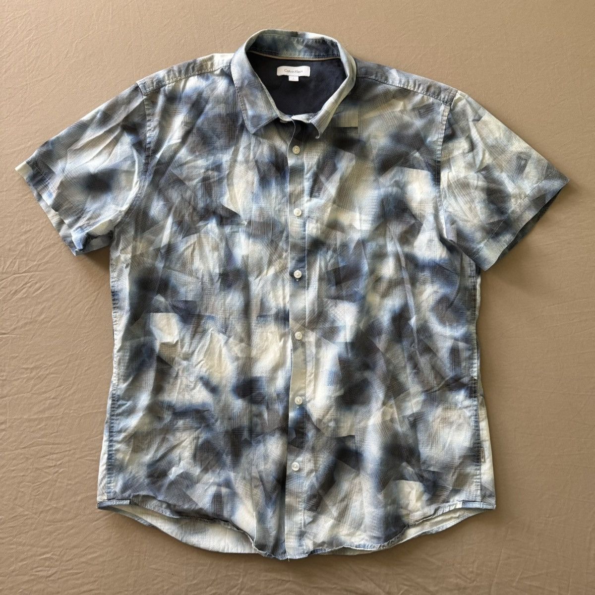 Calvin Klein Calvin Klein Short Sleeve Marbled Stretch Cotton Shirt Size US L / EU 52-54 / 3 - 1 Thumbnail