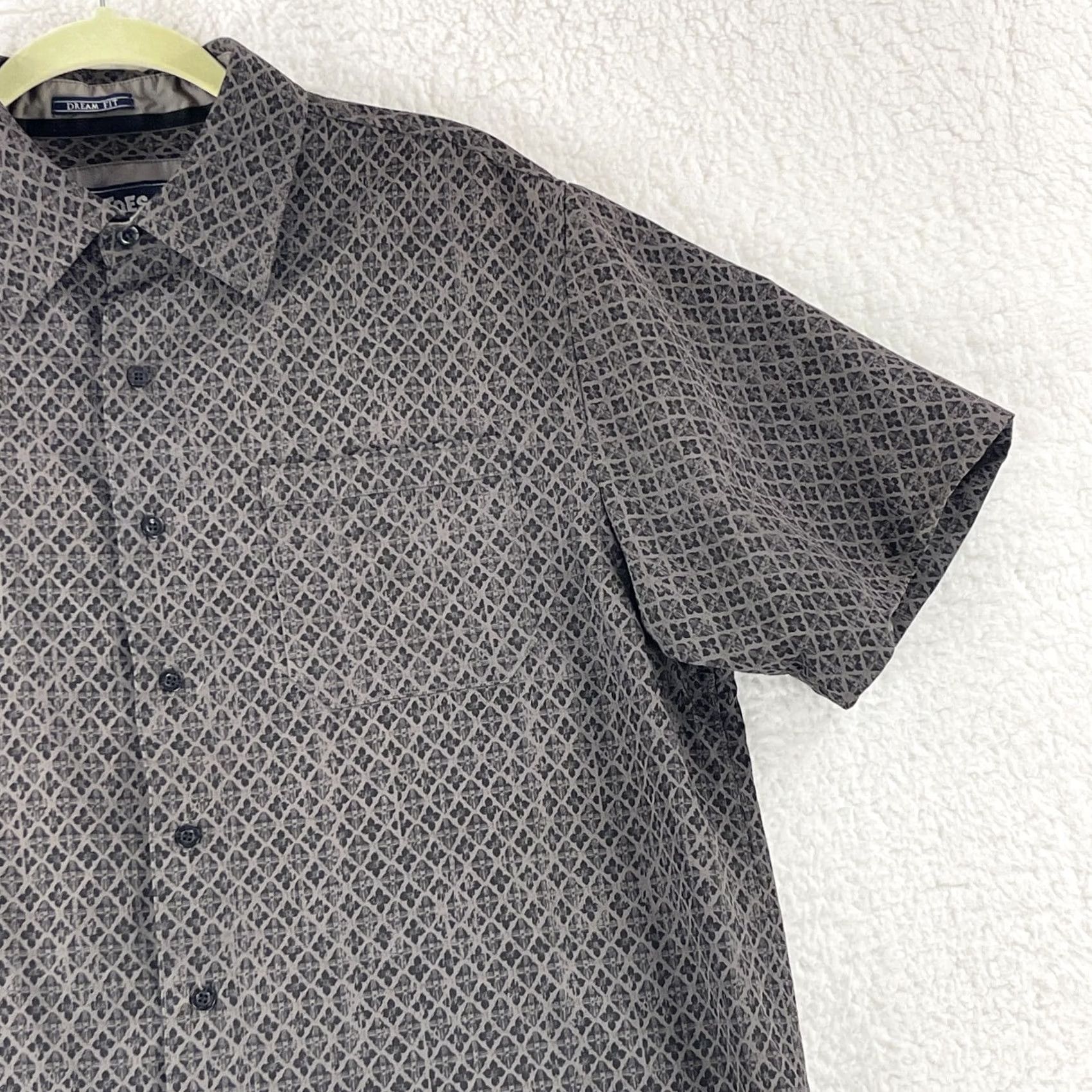Vintage Toes On The Nose Button-Up Shirt Mens Large Brown Geo Print Dream Fit Casual Size US L / EU 52-54 / 3 - 4 Thumbnail