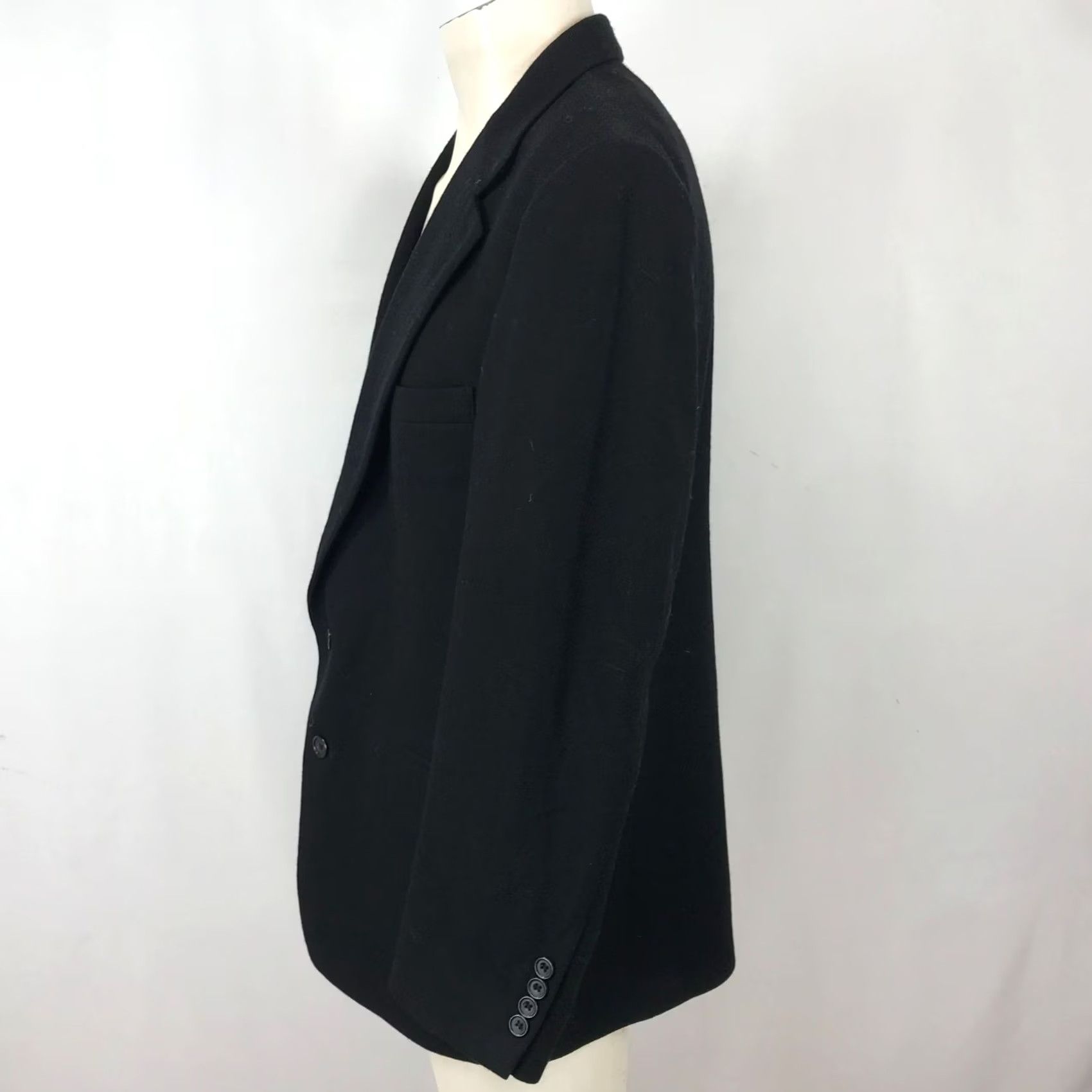 Oscar De La Renta VINTAGE Oscar de la Renta Mens Blazer Jacket 42R Black Wool Cashmere Blend BLAZER Mens Size 42R - 4 Thumbnail