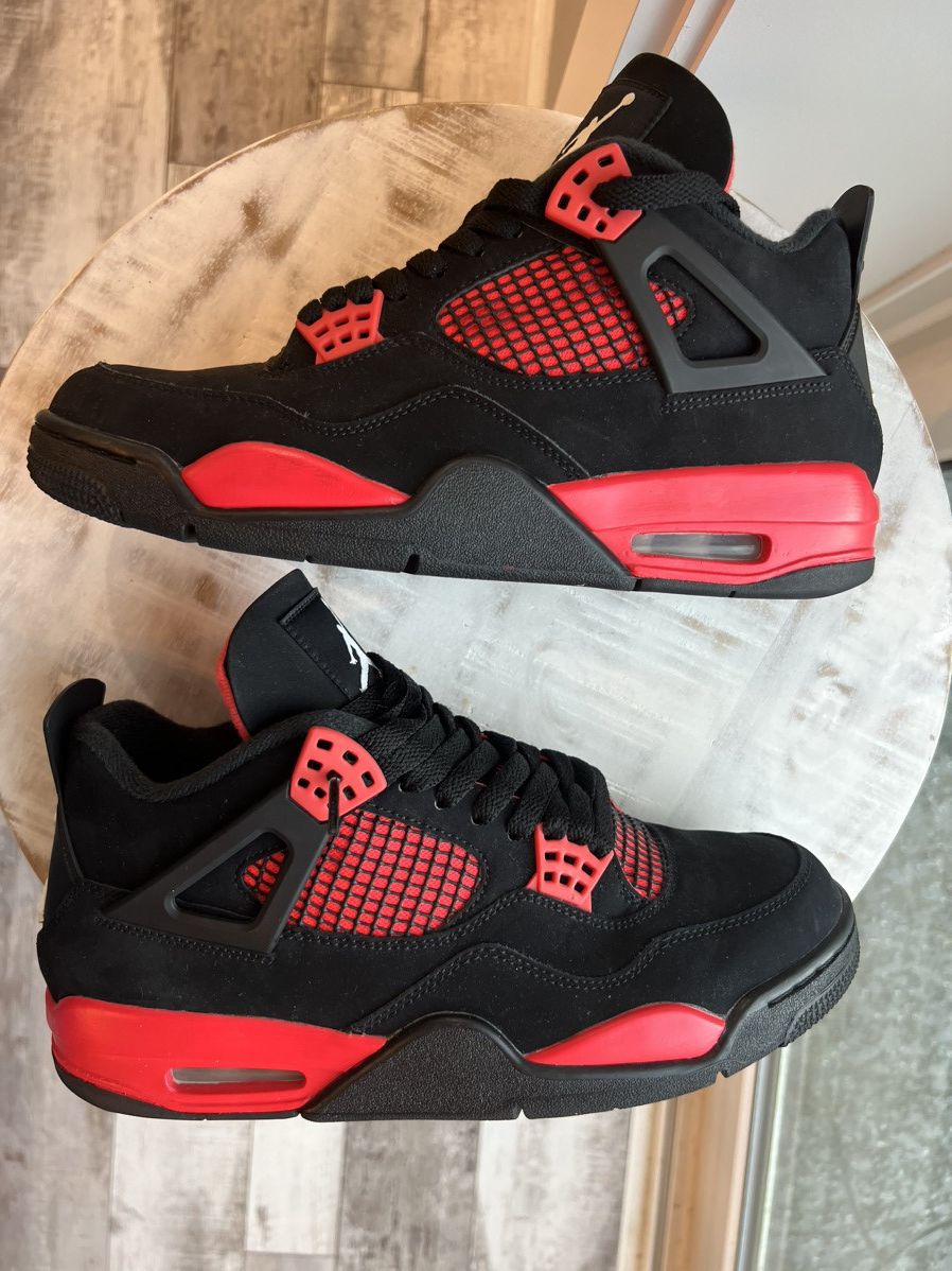 Jordan Brand × Nike Jordan 4 Red Thunder Size 9.5 VNDS Clean Size US 9.5 / EU 42-43 - 6 Thumbnail