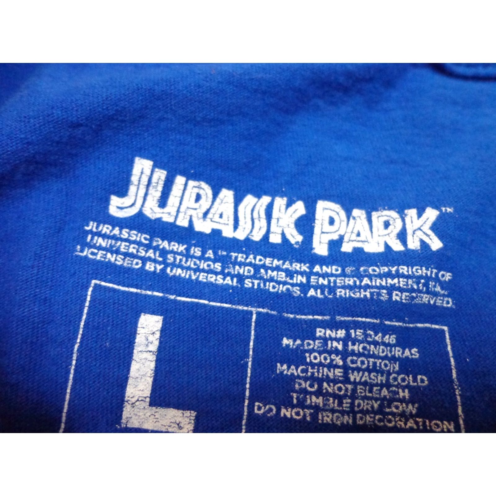 Vintage Jurassic Park T-Shirt Men XXL Blue Lootwear Exclusive Size L Regular Short Sleeve Graphic Shirt Size US L / EU 52-54 / 3 - 3 Thumbnail